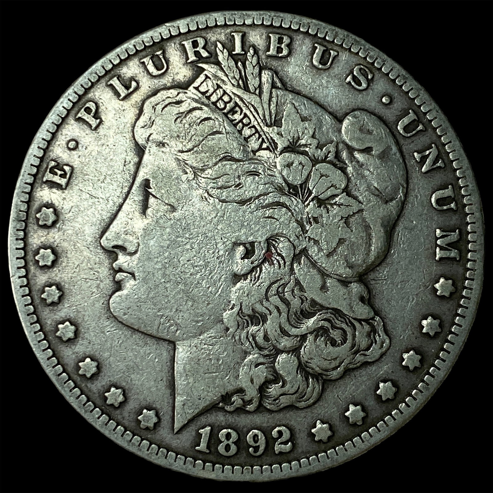 1892-S Silver Morgan Dollar NEARLY UNCIRCULATED (1 of 2)