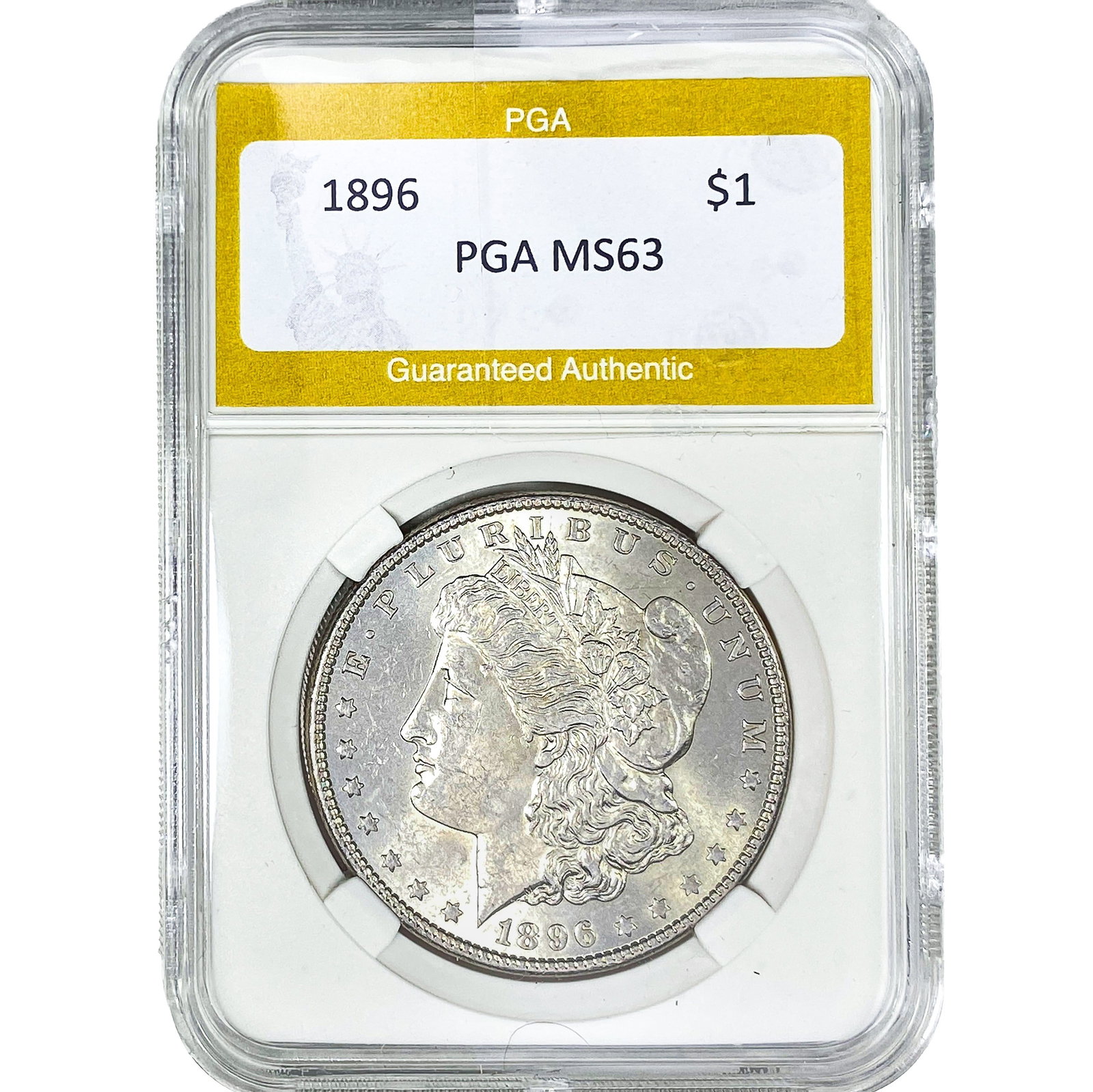 1896 Morgan Silver Dollar PGA MS65: 1896 Morgan Silver Dollar PGA MS65