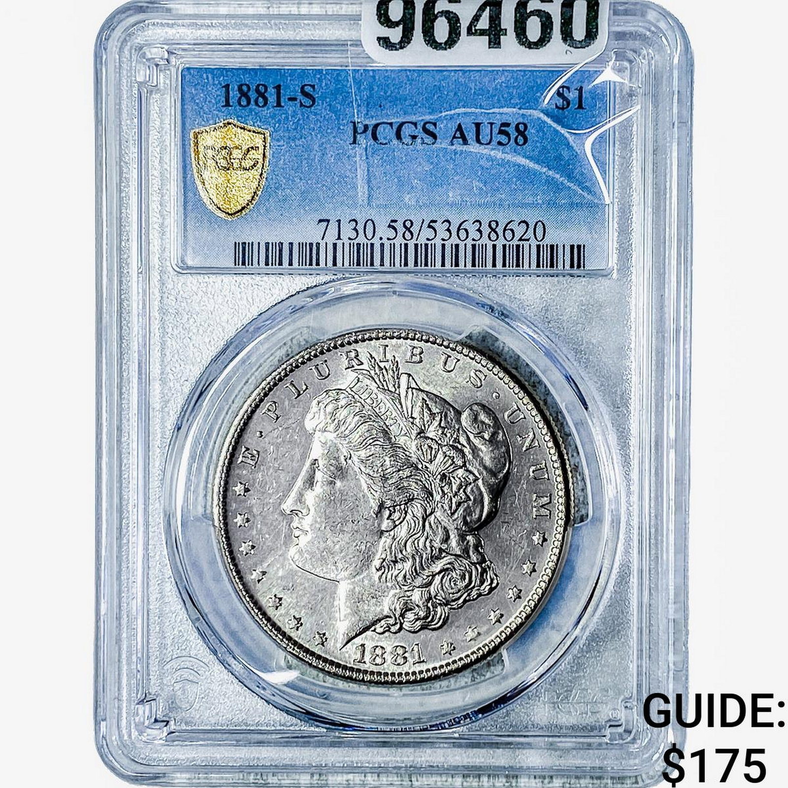 1881-S Morgan Silver Dollar PCGS AU58: 1881-S Morgan Silver Dollar PCGS AU58