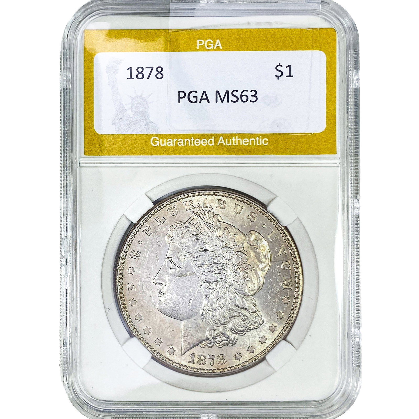 1878 Morgan Silver Dollar PGA MS63: 1878 Morgan Silver Dollar PGA MS63