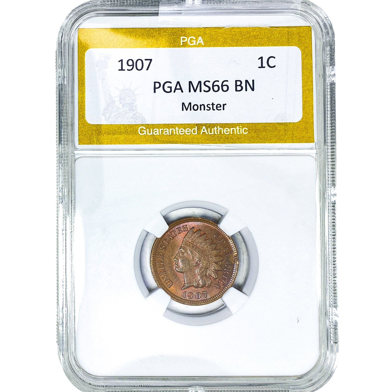 1907 Indian Head Cent PGA MS66 BN Monster (1 of 2)
