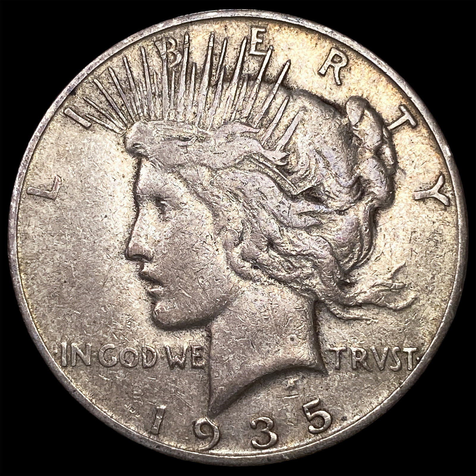 1935-S Silver Peace Dollar NEARLY UNCIRCULATED (1 of 2)