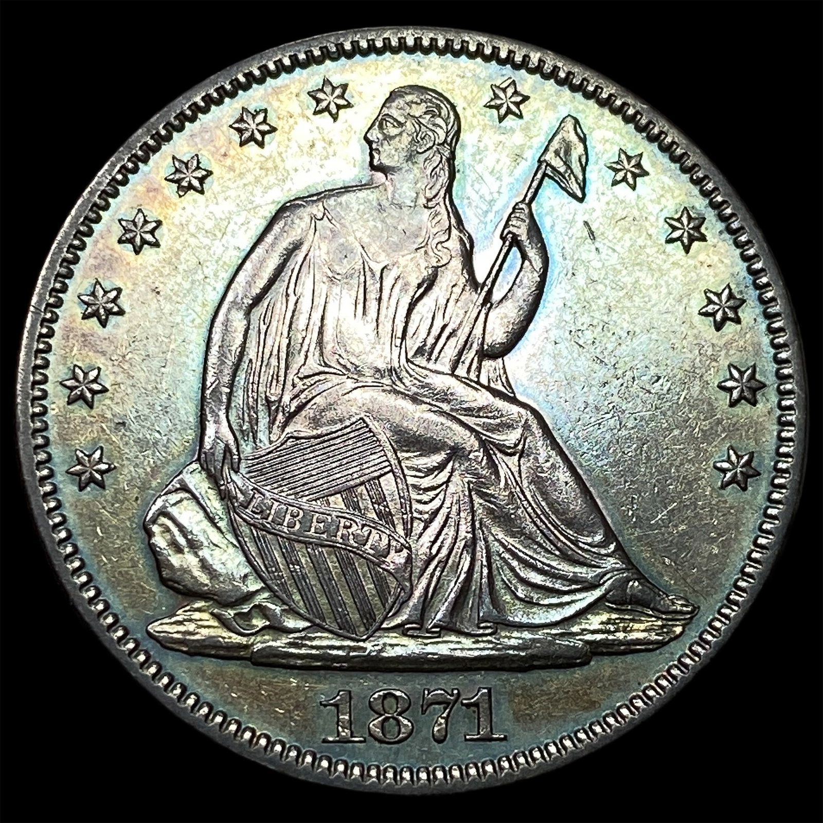 1871 Silver Seated Liberty Half Dollar UNCIRCULATED (1 of 2)
