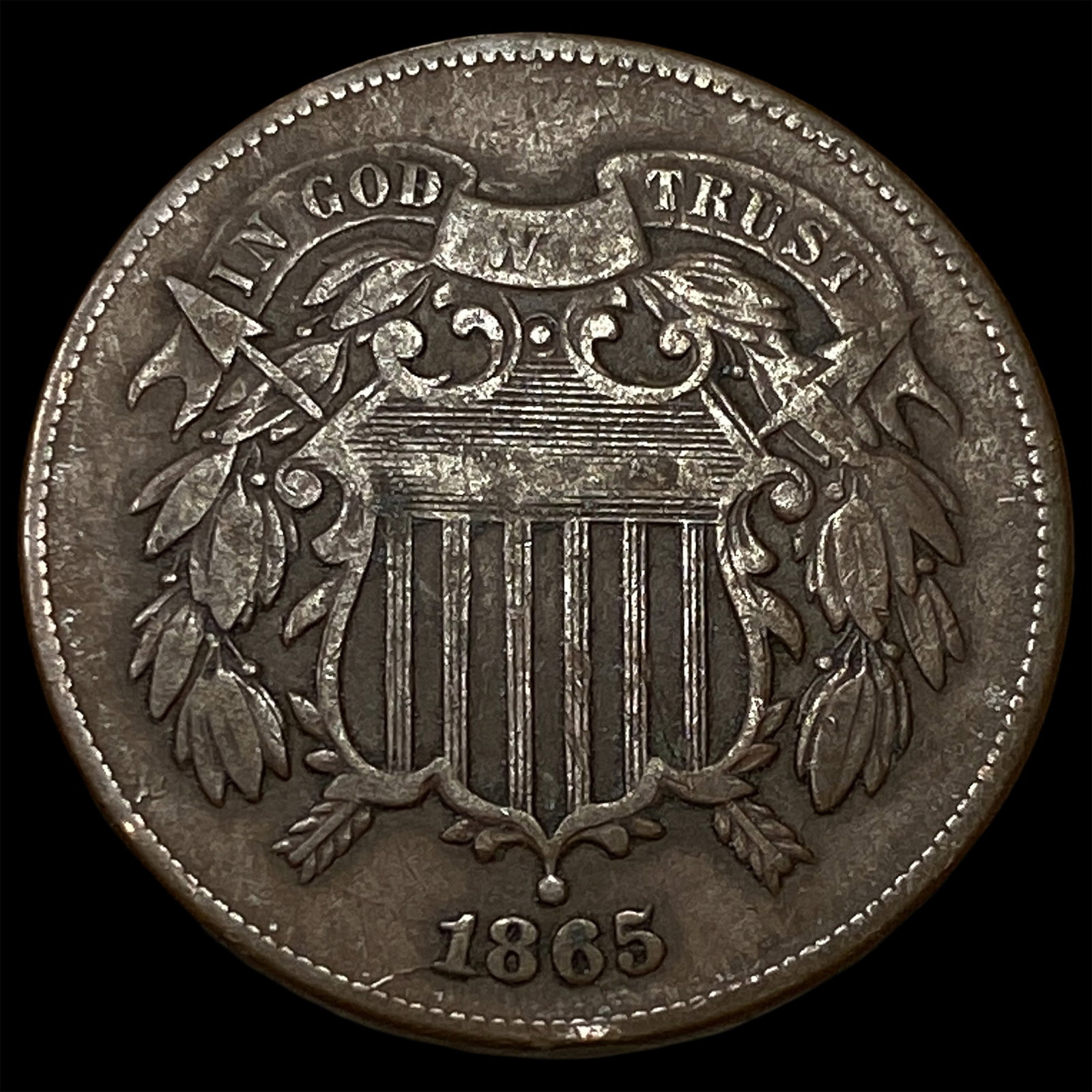 1865 Two-Cent Piece CLOSELY UNCIRCULATED (1 of 2)