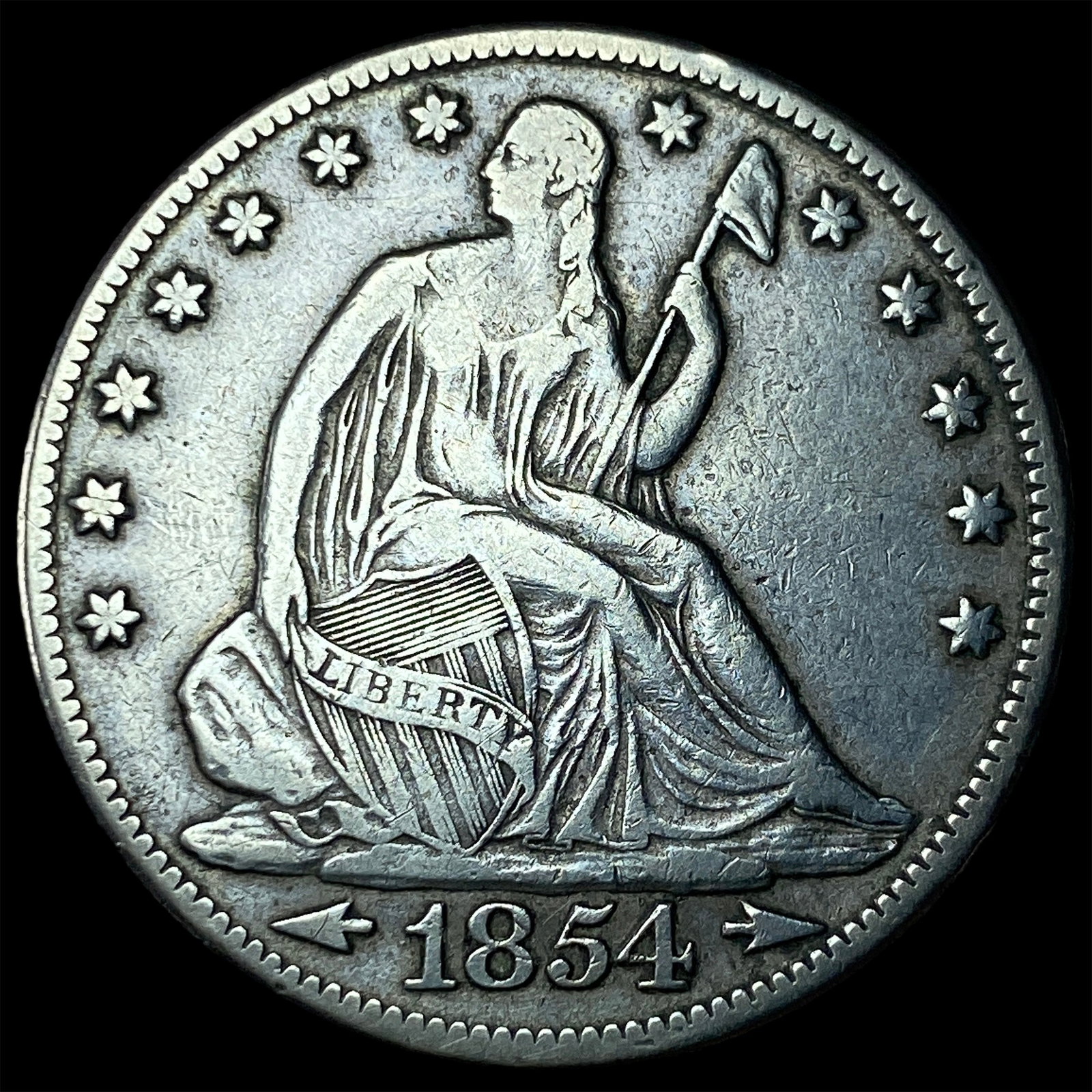 1854 Arrows Seated Liberty Half Dollar NEARLY UNCIRCULATED