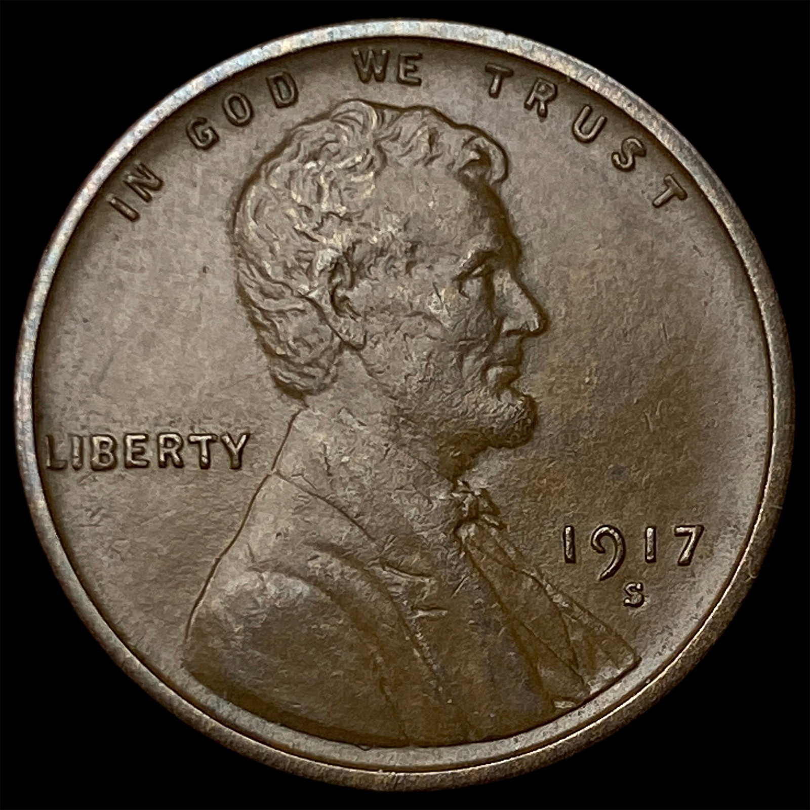 1917-S Lincoln Wheat Cent CLOSELY UNCIRCULATED: 1917-S Lincoln Wheat Cent CLOSELY UNCIRCULATED