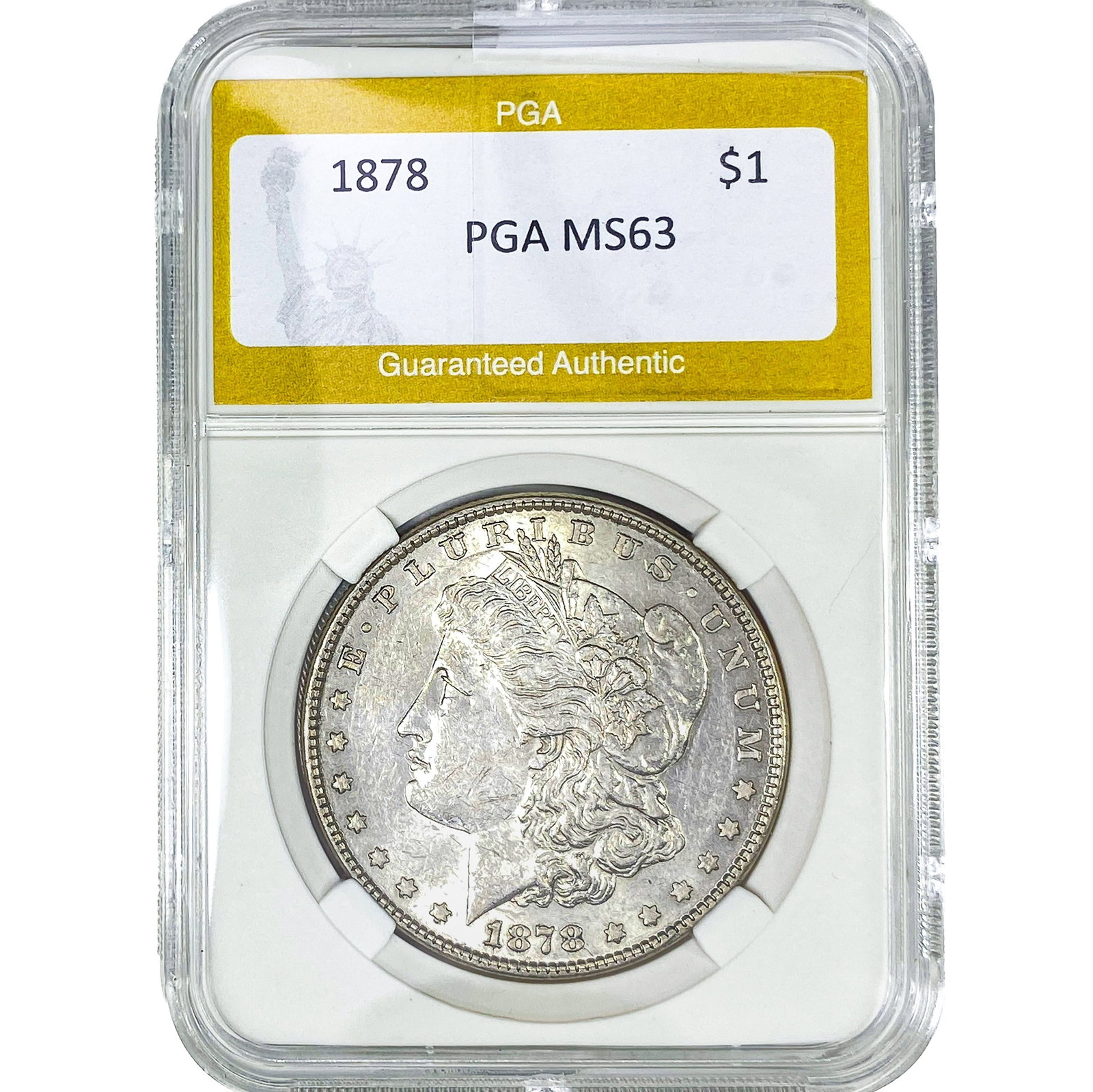 1878 Morgan Silver Dollar PGA MS63: 1878 Morgan Silver Dollar PGA MS63