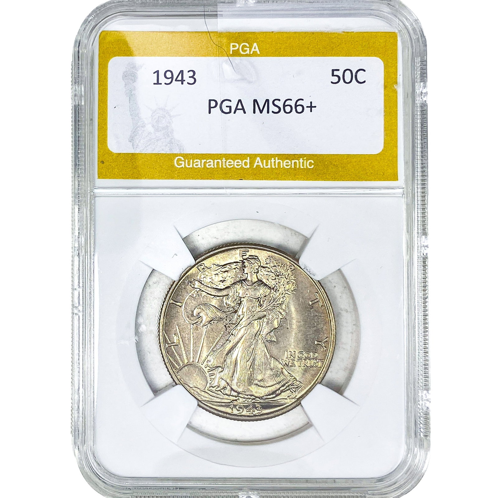 1943 Walking Liberty Half Dollar PGA MS66+: 1943 Walking Liberty Half Dollar PGA MS66+