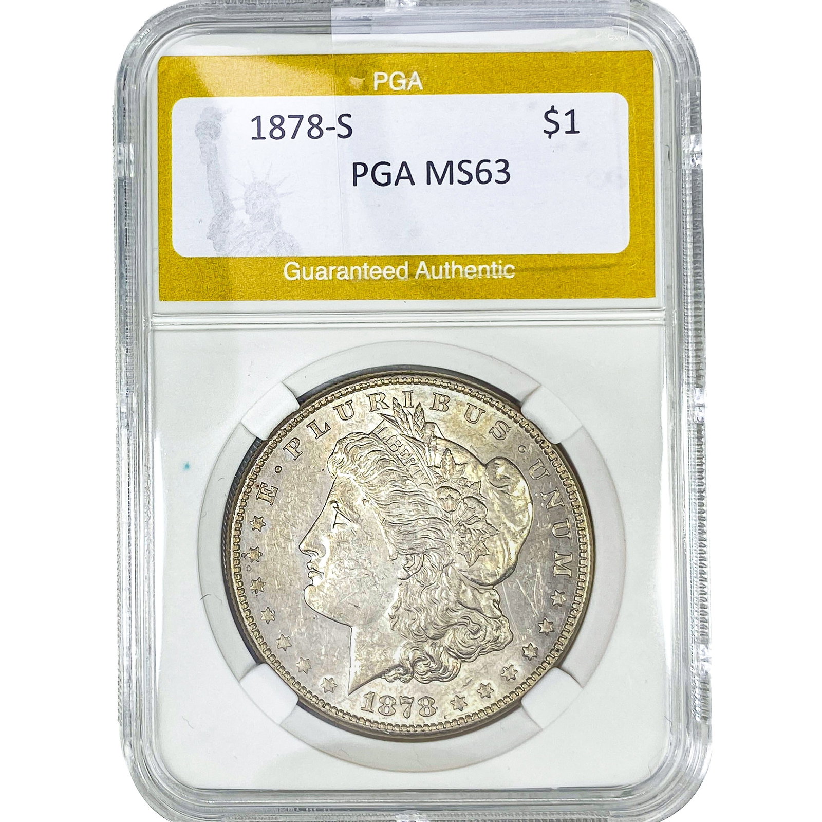 1878-S Morgan Silver Dollar PGA MS63: 1878-S Morgan Silver Dollar PGA MS63