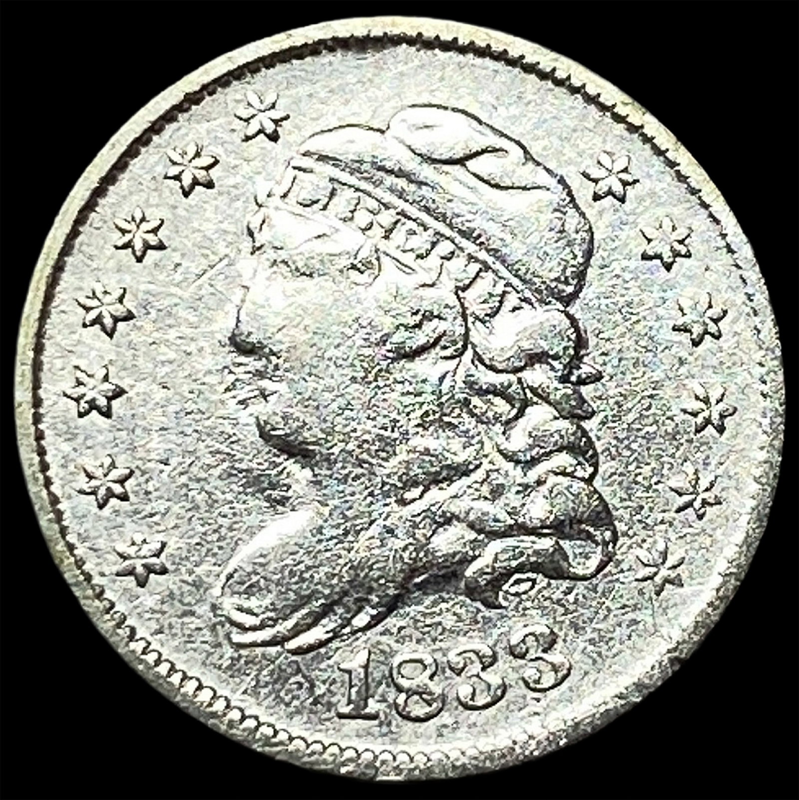 1833 Capped Bust Silver Half Dime ABOUT UNCIRCULATED (1 of 2)