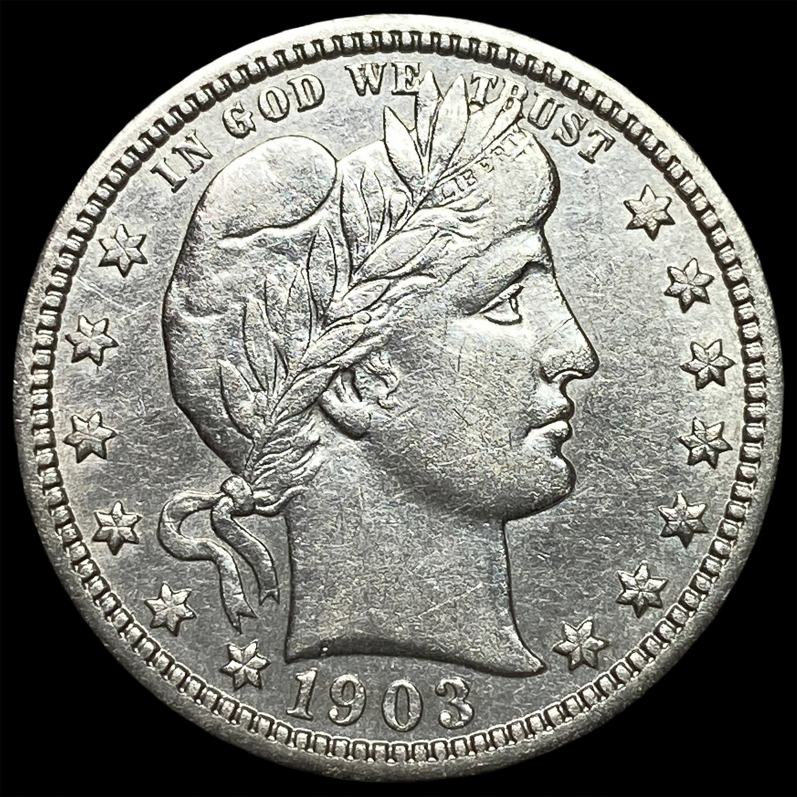 1903 Silver Barber Quarter CLOSELY UNCIRCULATED: 1903 Silver Barber Quarter CLOSELY UNCIRCULATED