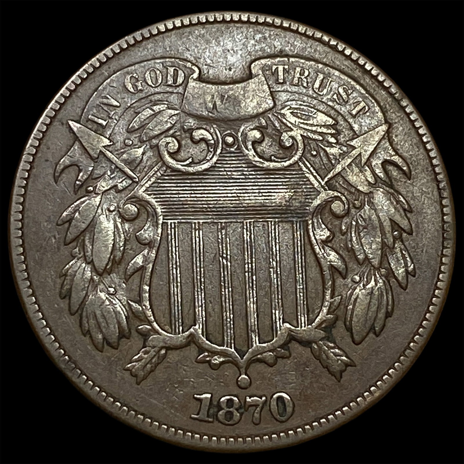 1870 Two-Cent Piece NEARLY UNCIRCULATED (1 of 2)