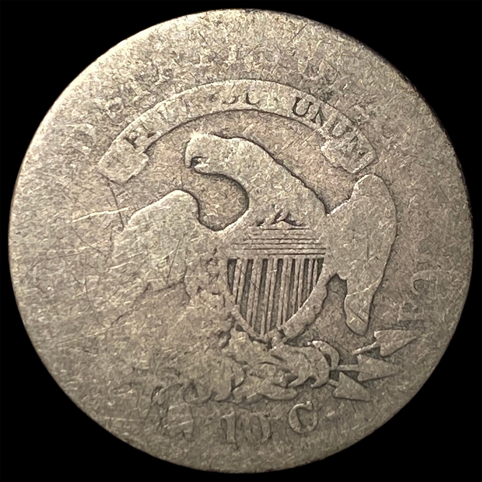 1836 Capped Bust Dime LIGHTLY CIRCULATED - 2