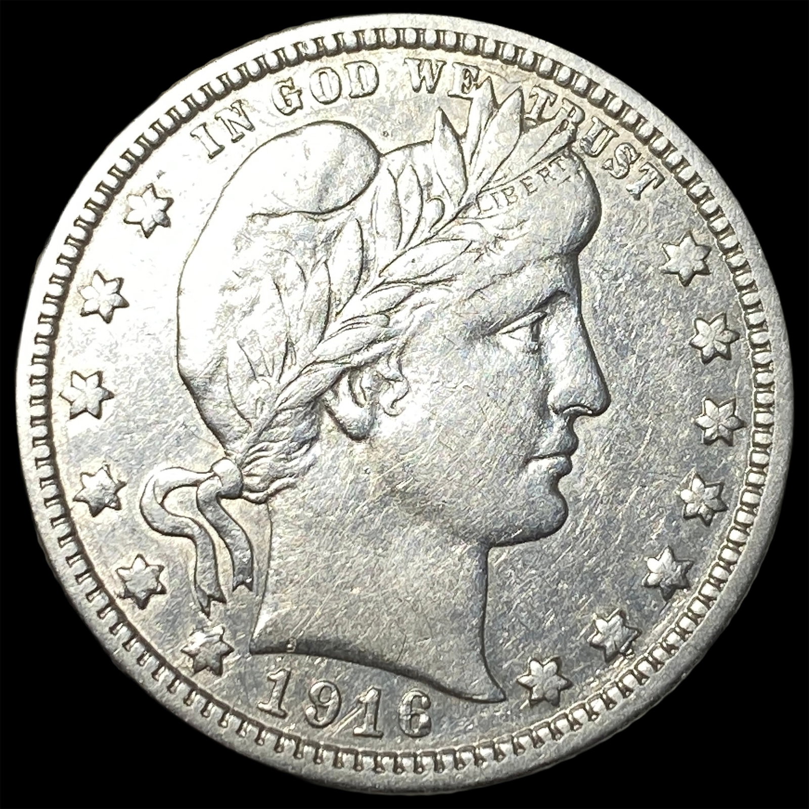 1916-D Silver Barber Quarter CLOSELY UNCIRCULATED: 1916-D Silver Barber Quarter CLOSELY UNCIRCULATED
