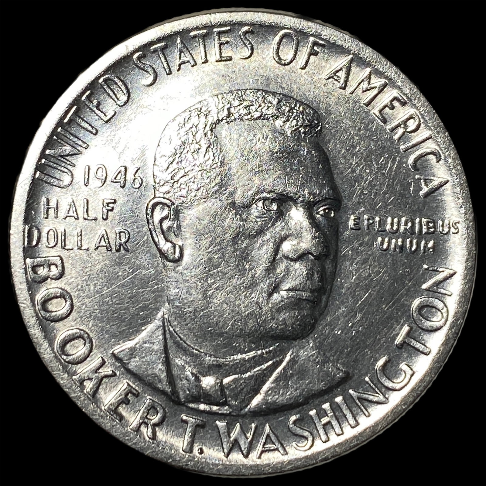 1946 Silver Booker T. Washington Half Dollar GEM BU: 1946 Silver Booker T. Washington Half Dollar GEM BU