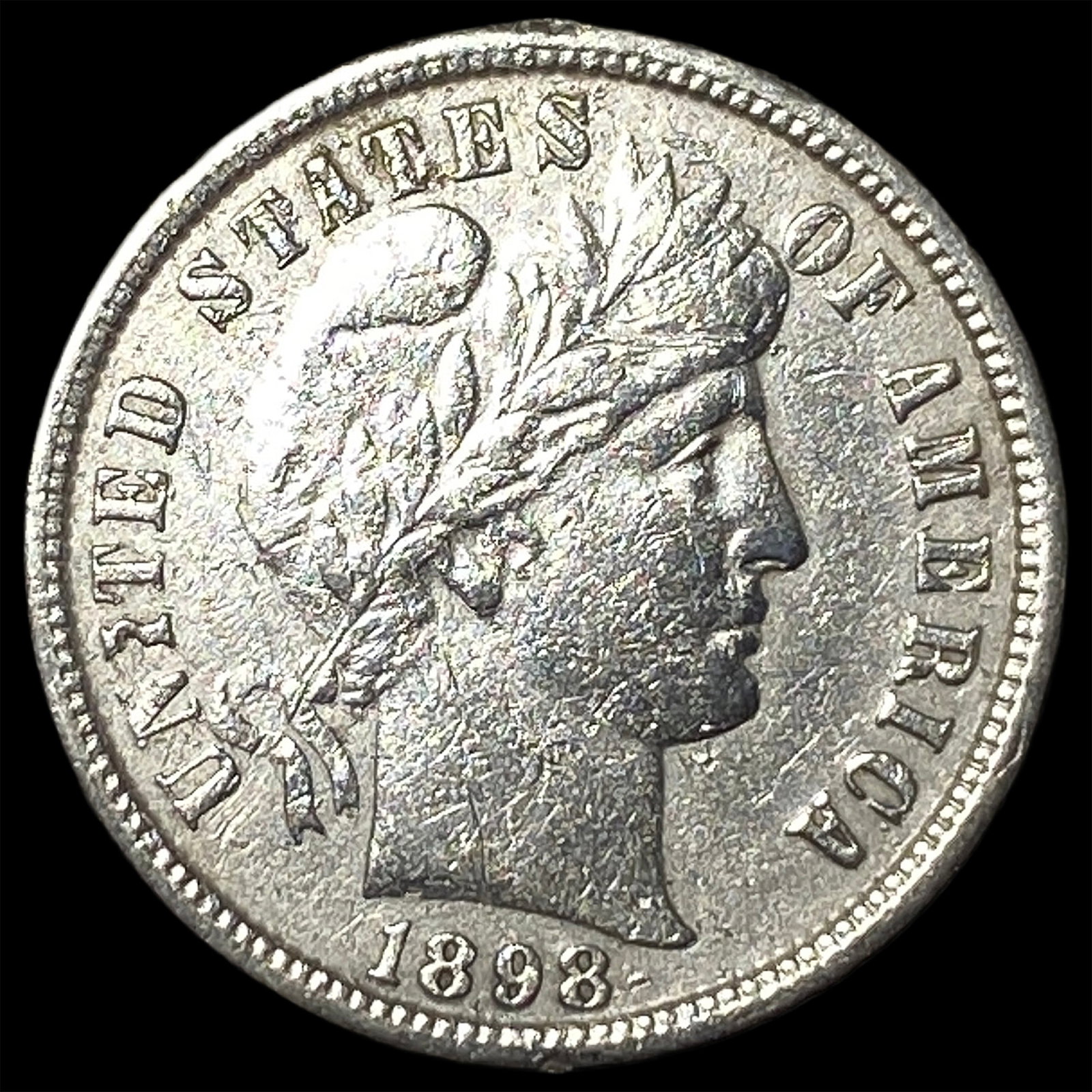 1898-S Silver Barber Dime CLOSELY UNCIRCULATED: 1898-S Silver Barber Dime CLOSELY UNCIRCULATED