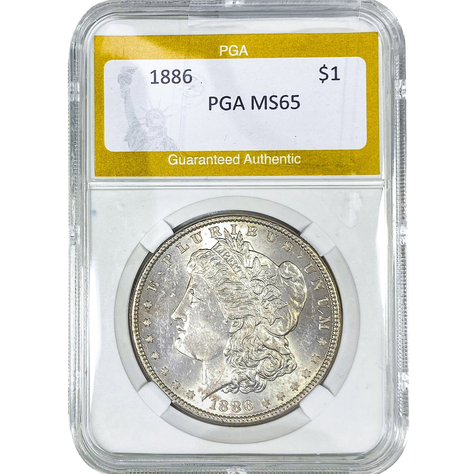 1886 Morgan Silver Dollar PGA MS65: 1886 Morgan Silver Dollar PGA MS65