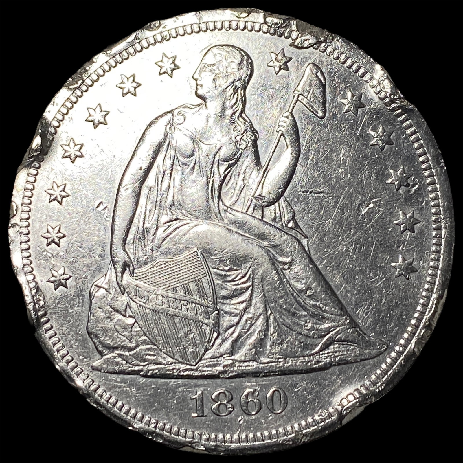 1860-O Silver Seated Liberty Dollar HIGH GRADE: 1860-O Silver Seated Liberty Dollar HIGH GRADE