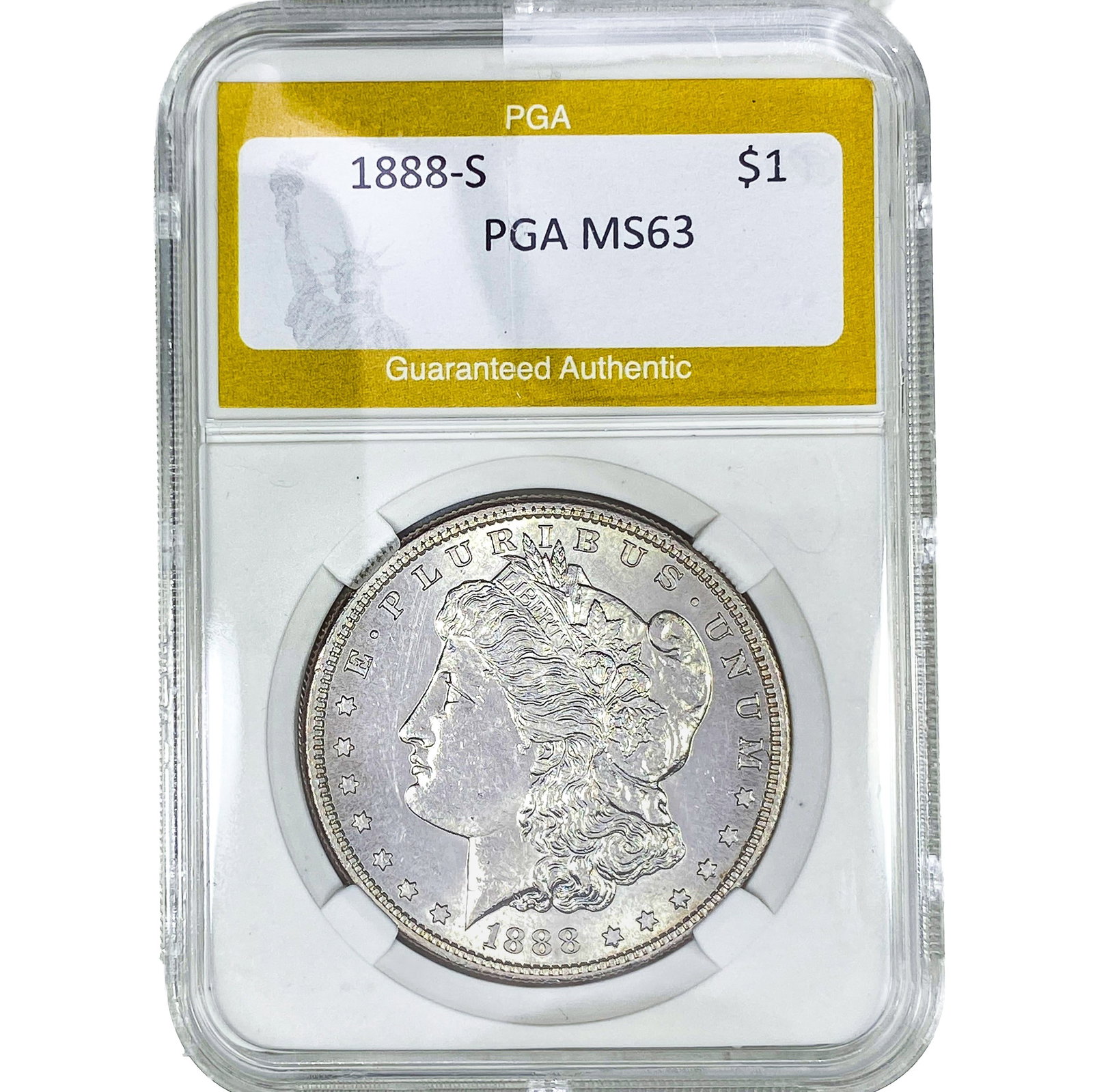 1888-S Morgan Silver Dollar PGA MS63: 1888-S Morgan Silver Dollar PGA MS63