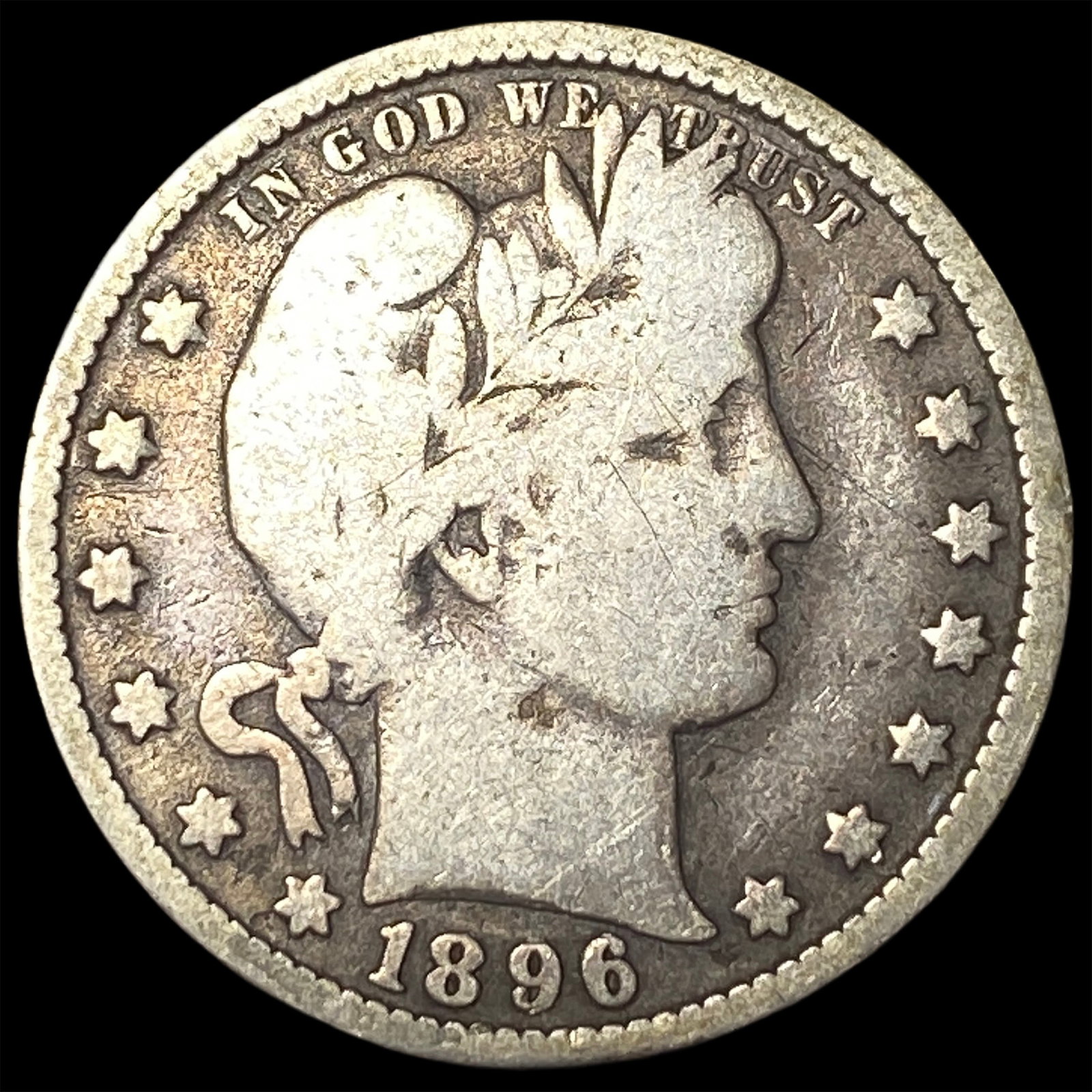 1896-O Silver Barber Quarter NICELY CIRCULATED: 1896-O Silver Barber Quarter NICELY CIRCULATED