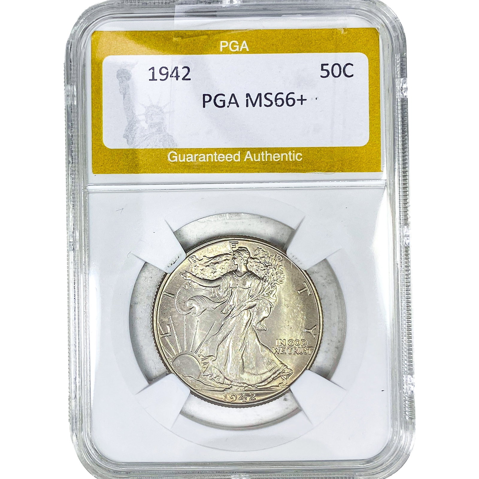 1942 Walking Liberty Half Dollar PGA MS66+: 1942 Walking Liberty Half Dollar PGA MS66+
