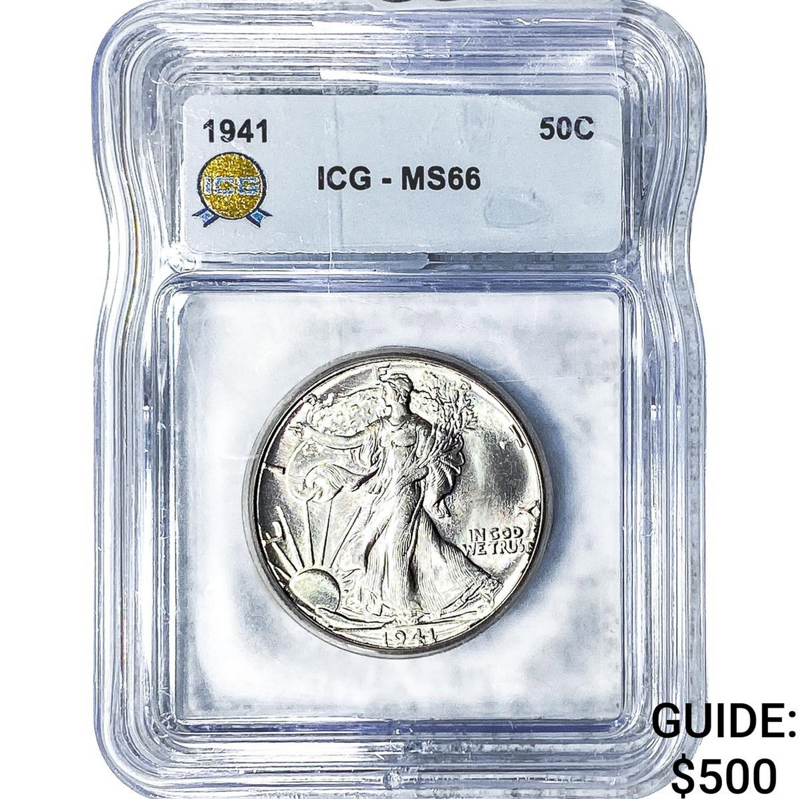 1941 Walking Liberty Half Dollar ICG MS66: 1941 Walking Liberty Half Dollar ICG MS66