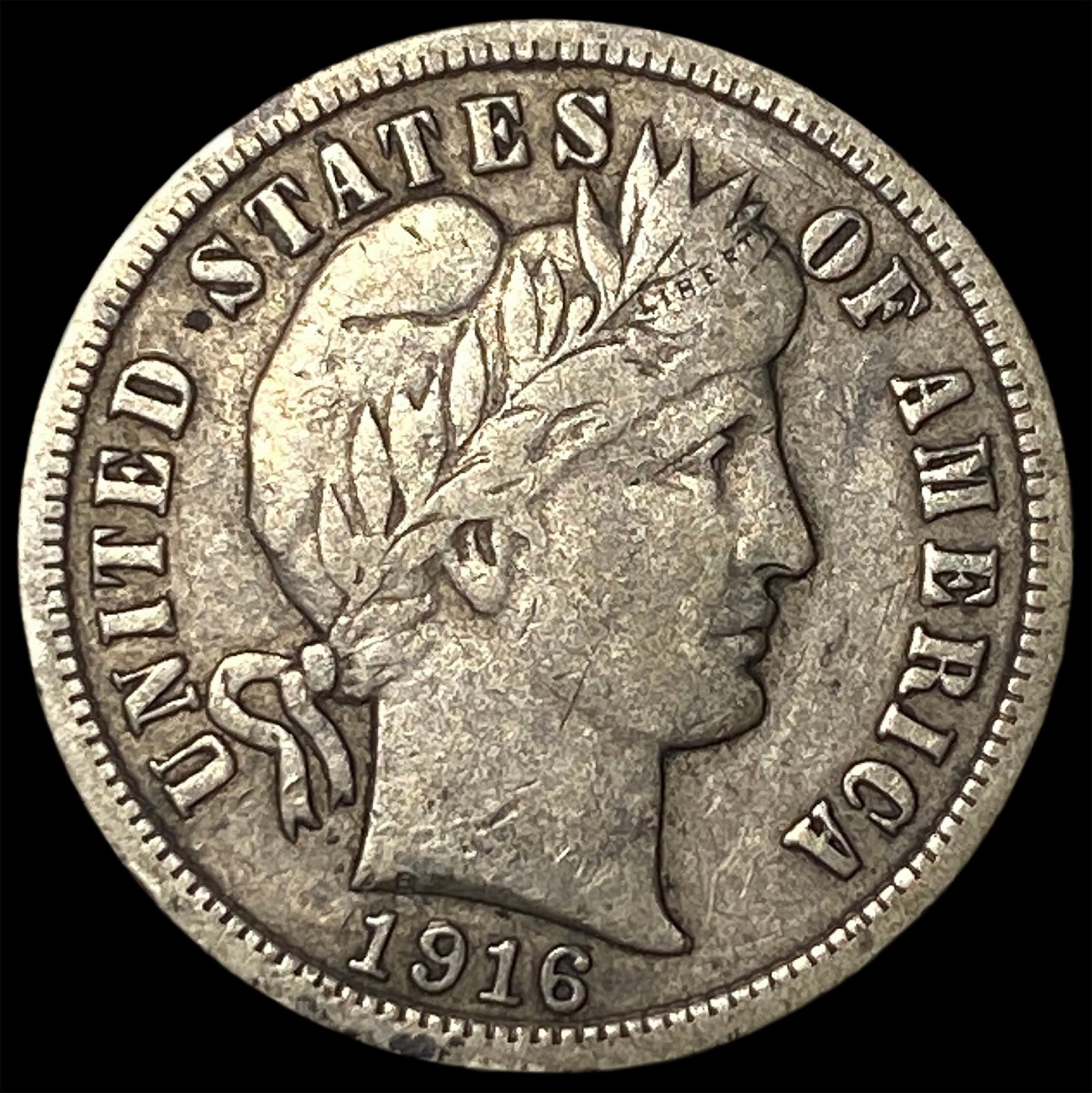 1916 Silver Barber Dime LIGHTLY CIRCULATED