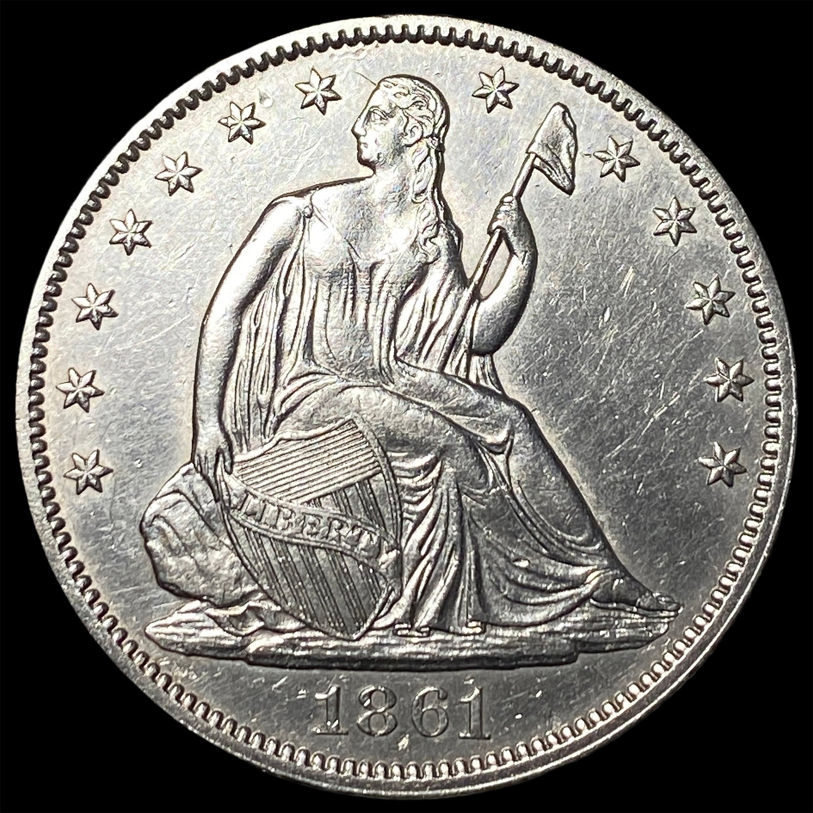 1861 Seated Liberty Half Dollar GEM BU: 1861 Seated Liberty Half Dollar GEM BU