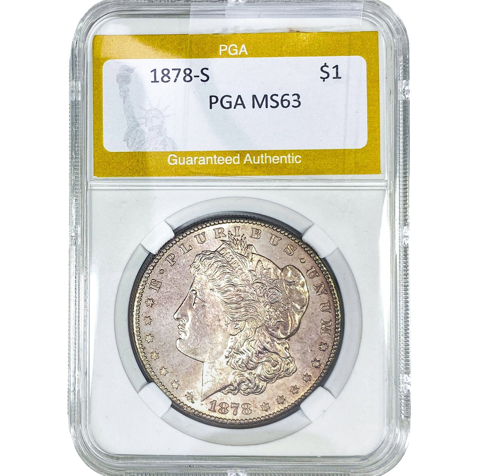 1878-S Morgan Silver Dollar PGA MS63: 1878-S Morgan Silver Dollar PGA MS63