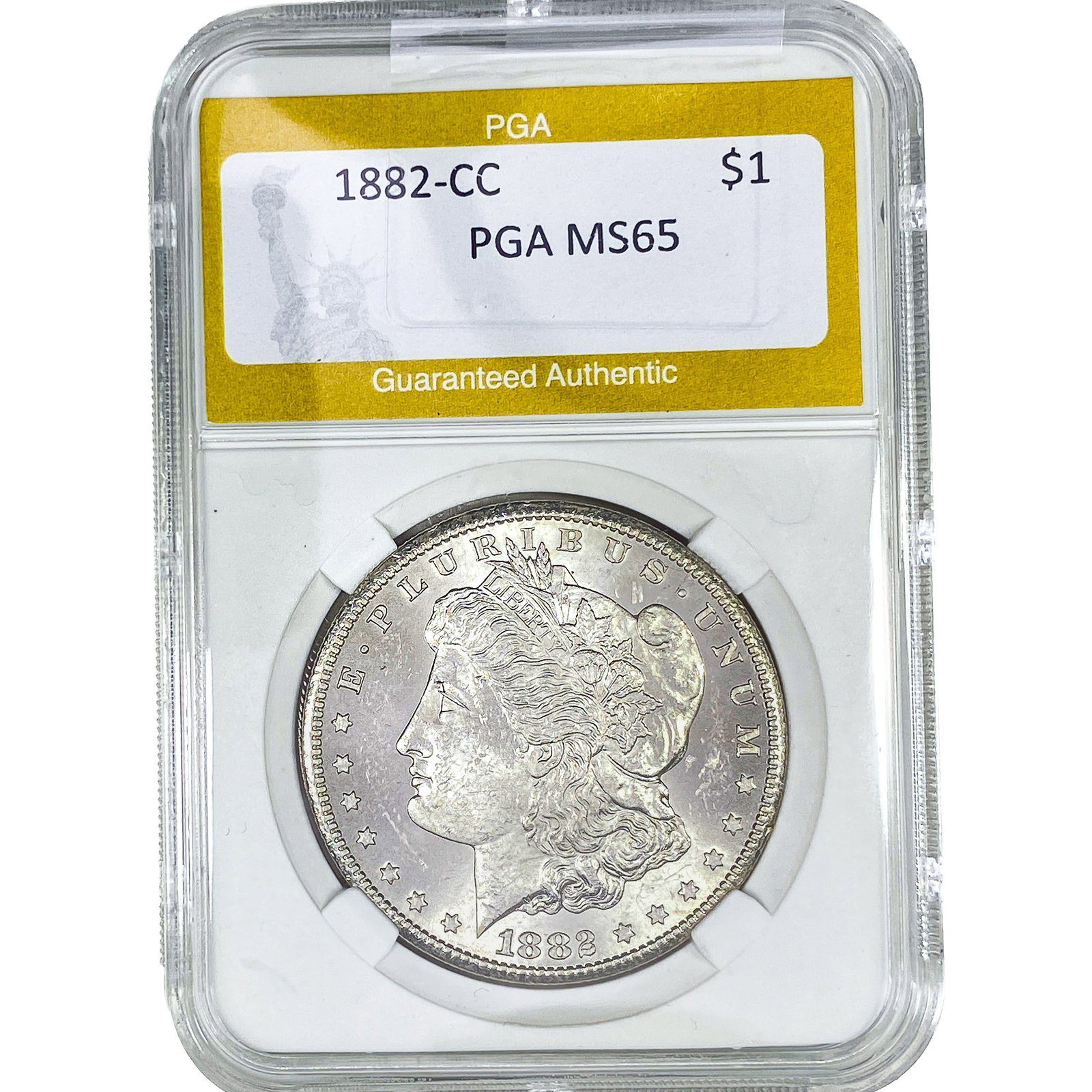1882-CC Morgan Silver Dollar PGA MS65: 1882-CC Morgan Silver Dollar PGA MS65