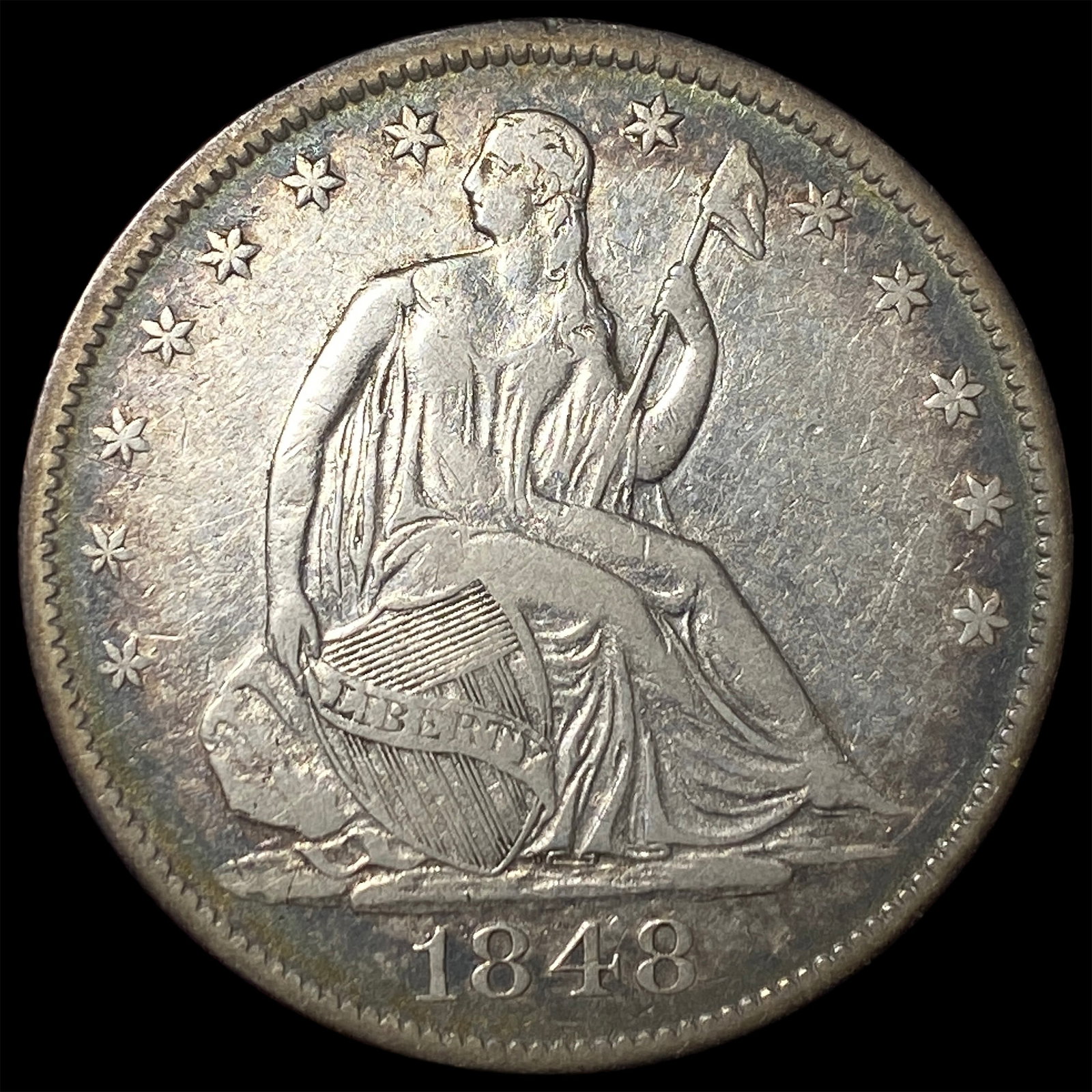 1848-O Silver Seated Liberty Half Dollar LIGHTLY CIRCULATED: 1848-O Silver Seated Liberty Half Dollar LIGHTLY CIRCULATED