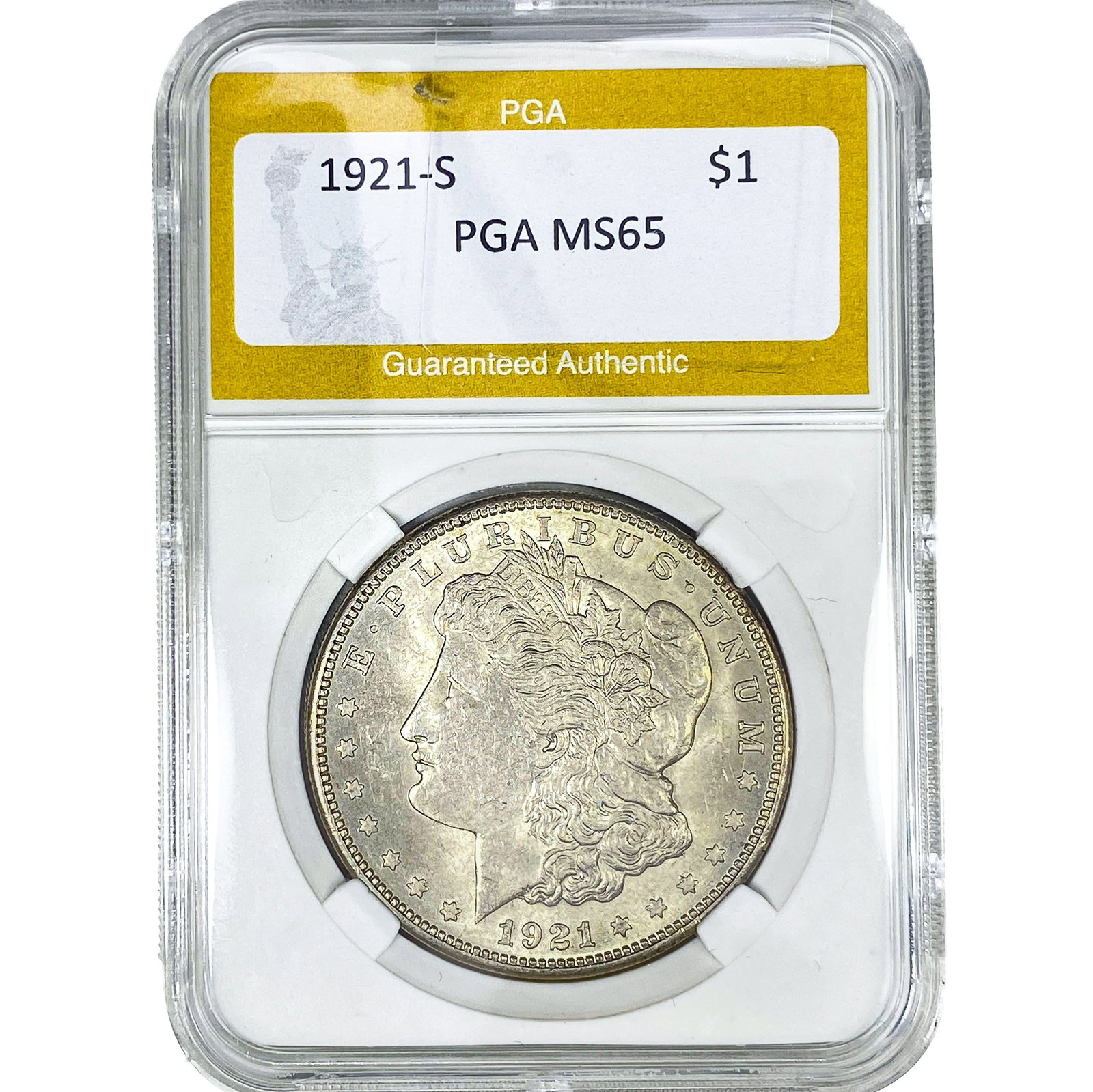 1921-S Morgan Silver Dollar PGA MS65: 1921-S Morgan Silver Dollar PGA MS65
