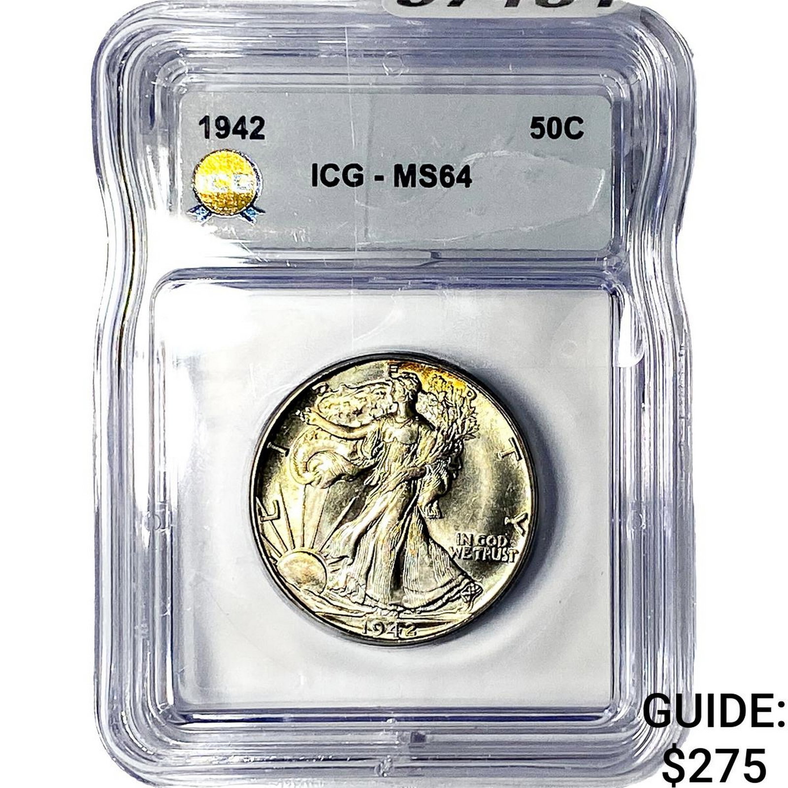 1942 Walking Liberty Half Dollar ICG MS64: 1942 Walking Liberty Half Dollar ICG MS64