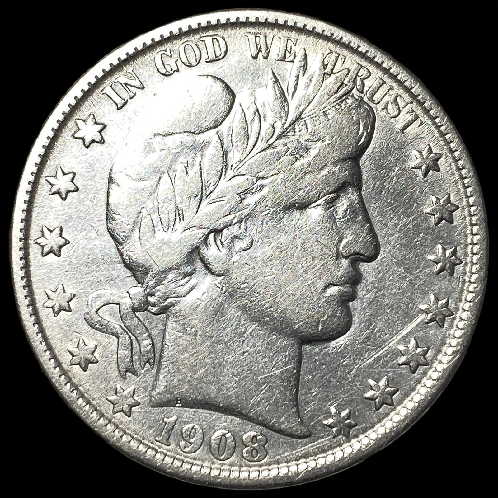 1908-O Silver Barber Half Dollar CLOSELY UNCIRCULATED (1 of 2)