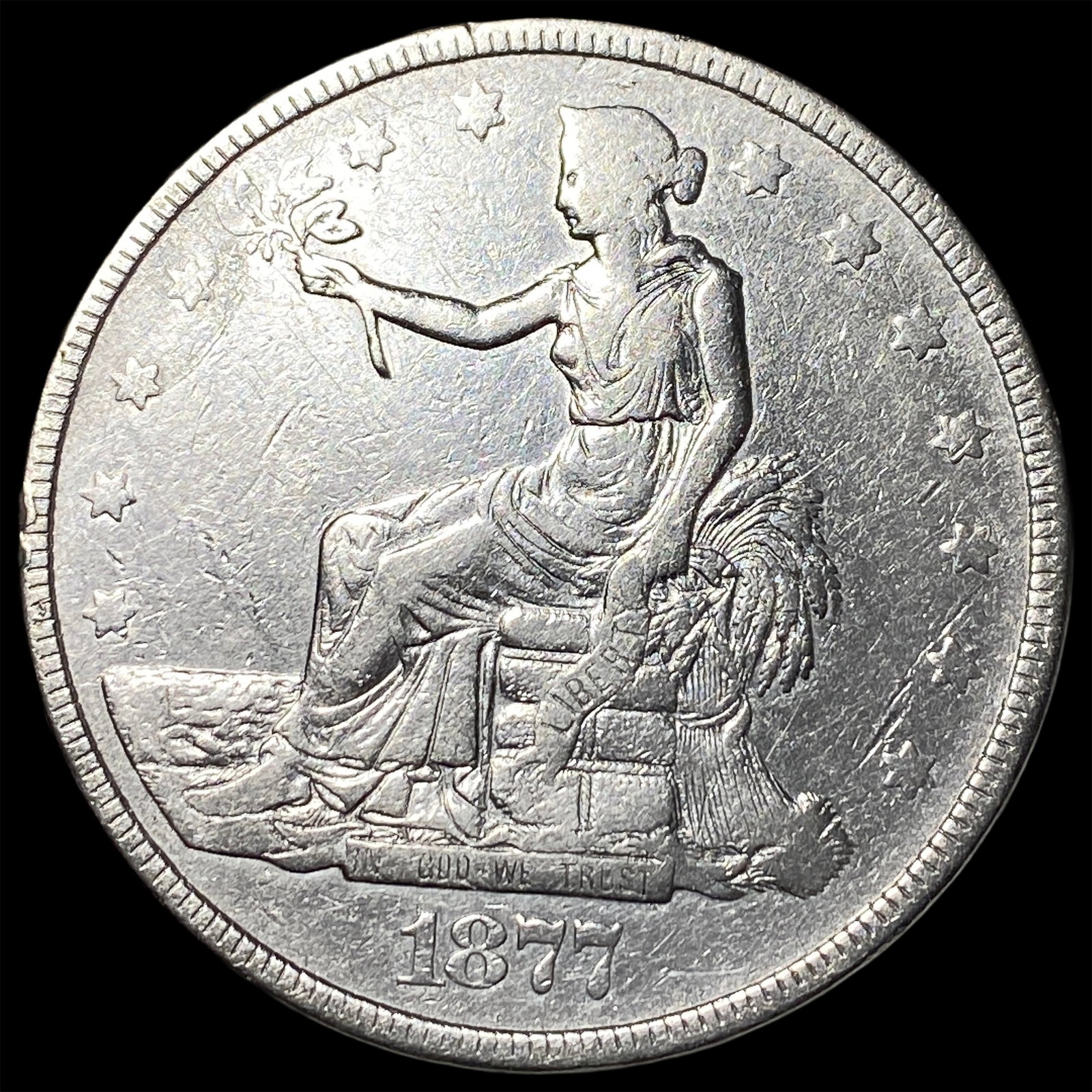 1877 Silver Trade Dollar CLOSELY UNCIRCULATED