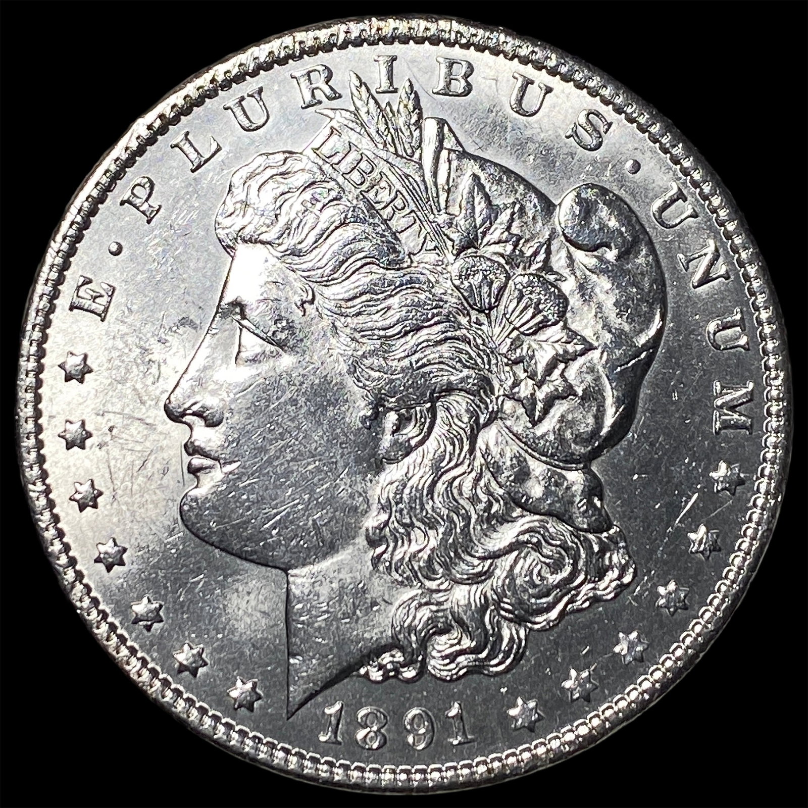 1891 Morgan Silver Dollar CLOSELY UNCIRCULATED: 1891 Morgan Silver Dollar CLOSELY UNCIRCULATED