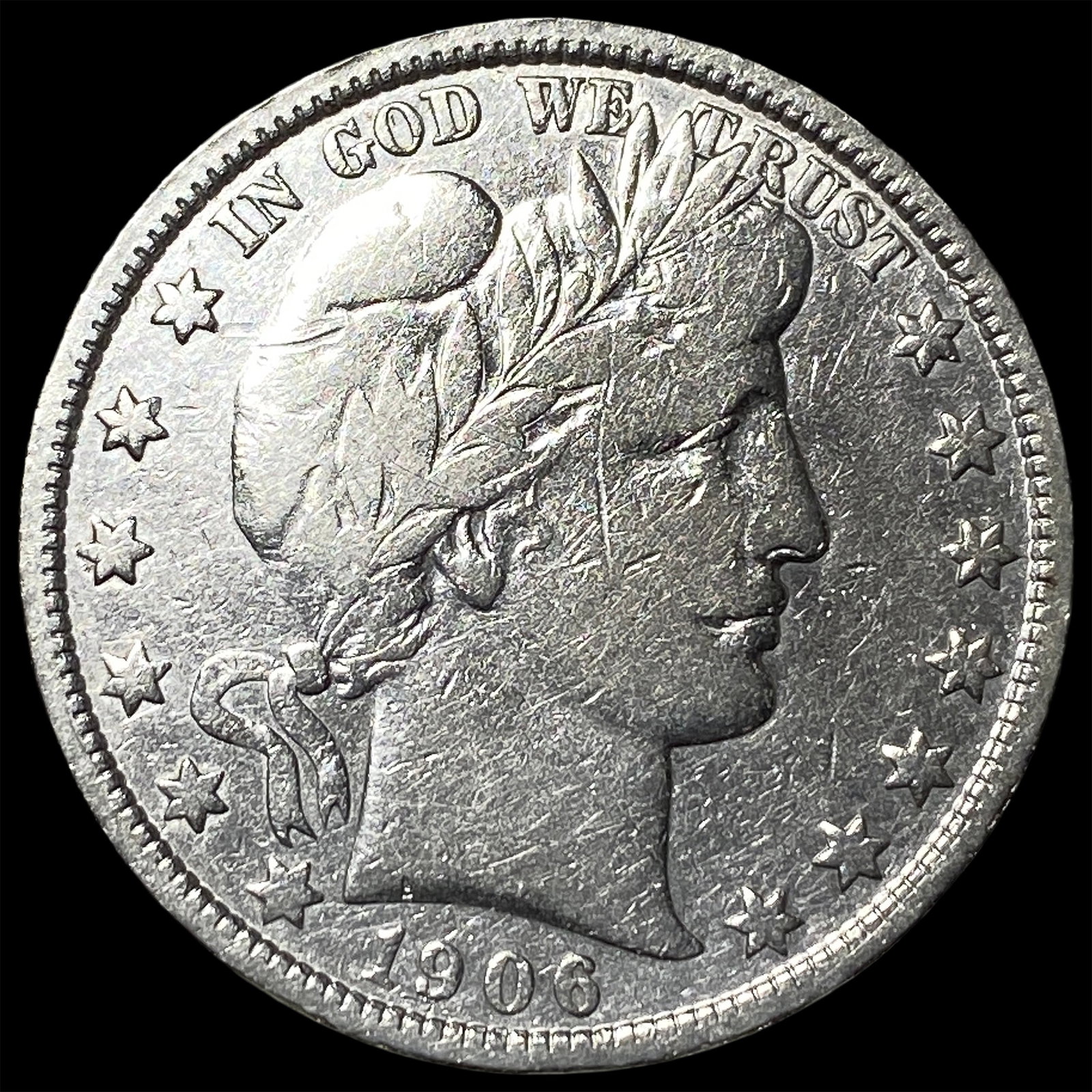 1906-D Silver Barber Half Dollar LIGHTLY CIRCULATED: 1906-D Silver Barber Half Dollar LIGHTLY CIRCULATED