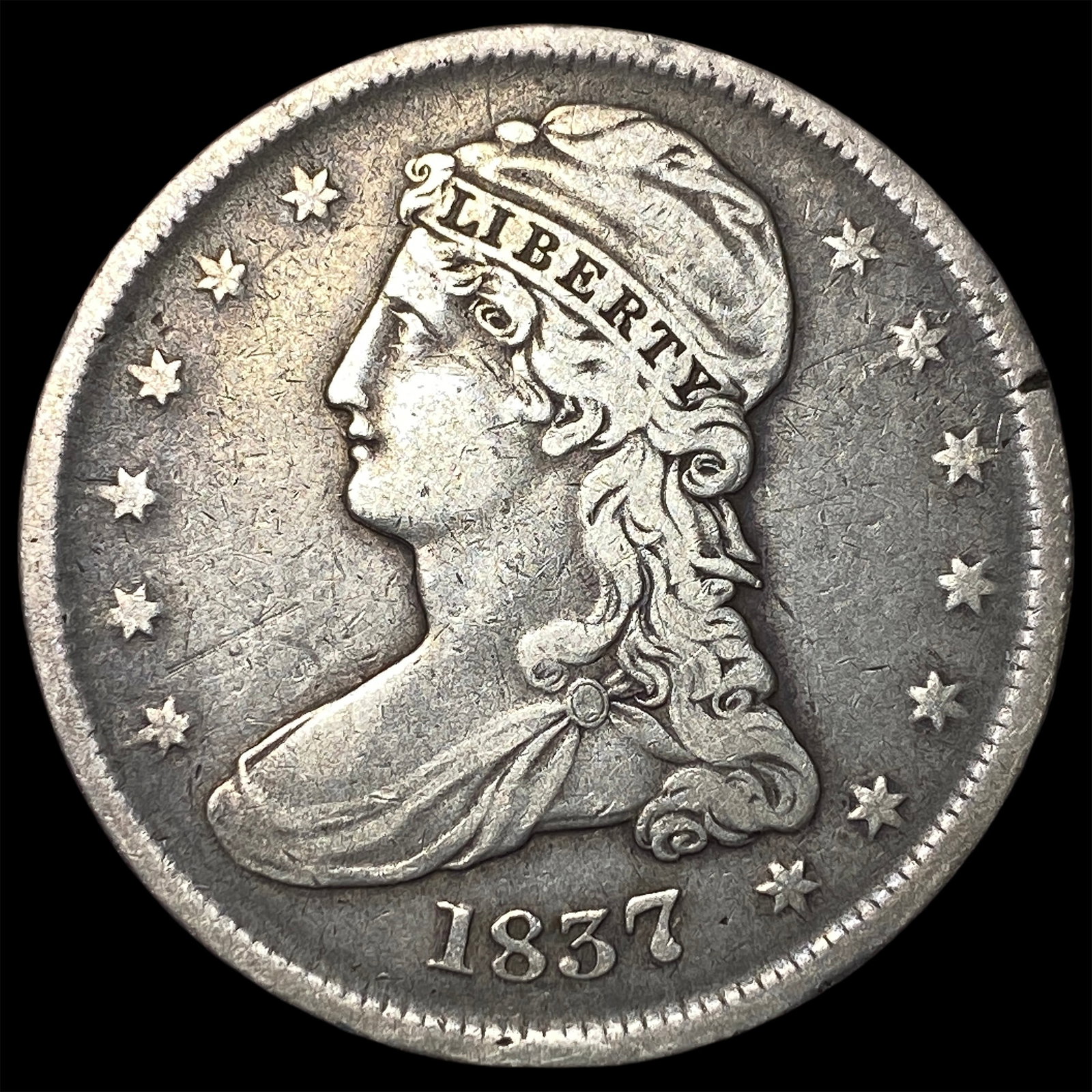 1837 Capped Bust Half Dollar LIGHTLY CIRCULATED: 1837 Capped Bust Half Dollar LIGHTLY CIRCULATED