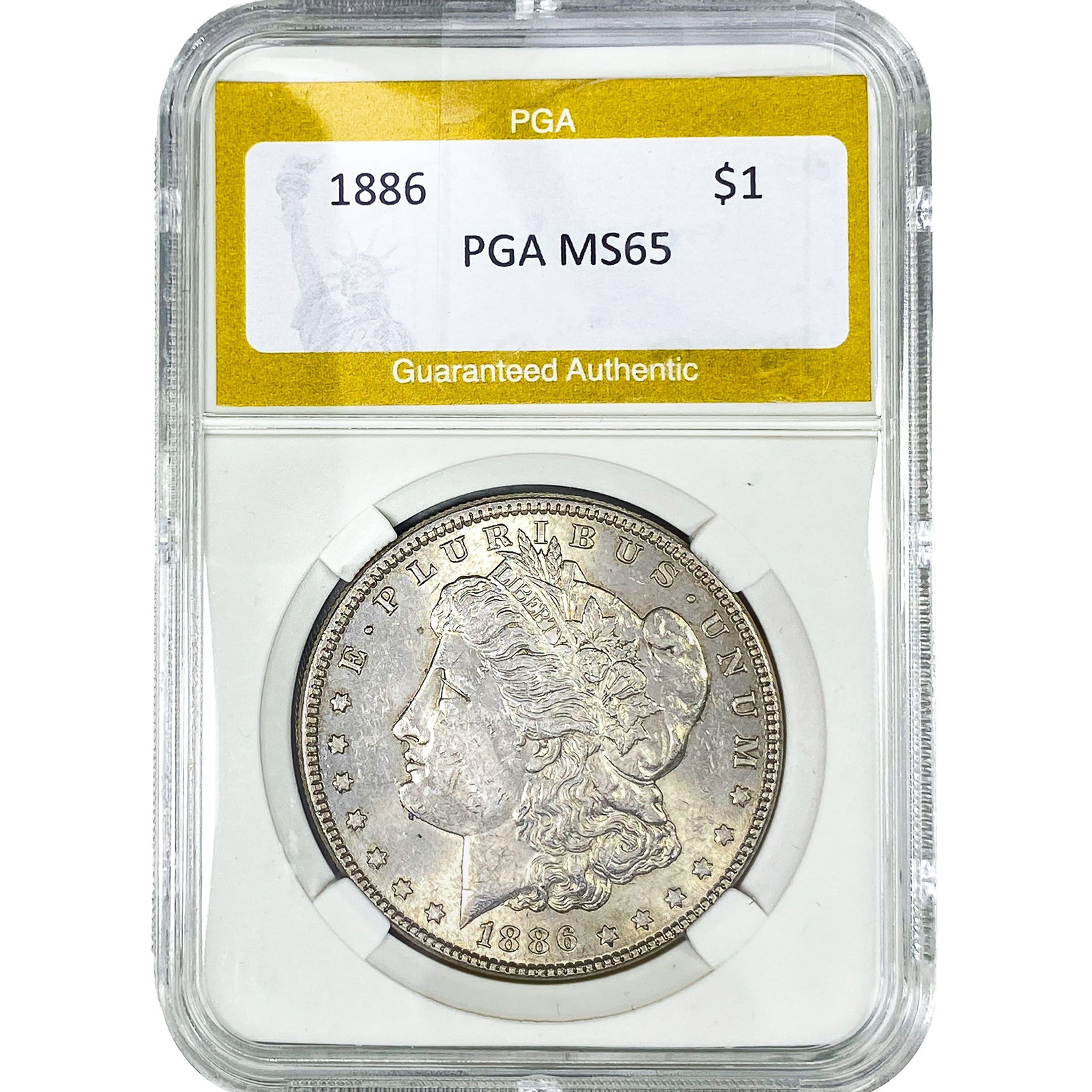 1886 Morgan Silver Dollar PGA MS65: 1886 Morgan Silver Dollar PGA MS65