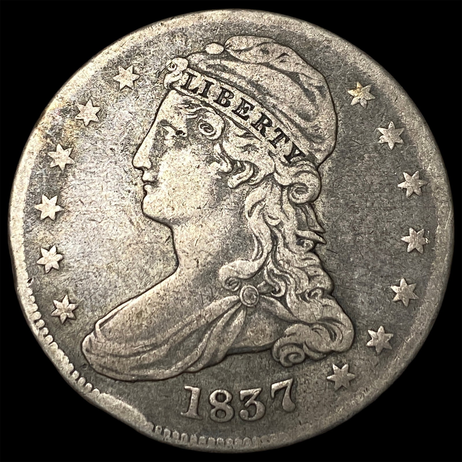 1837 Capped Bust Half Dollar LIGHTLY CIRCULATED: 1837 Capped Bust Half Dollar LIGHTLY CIRCULATED