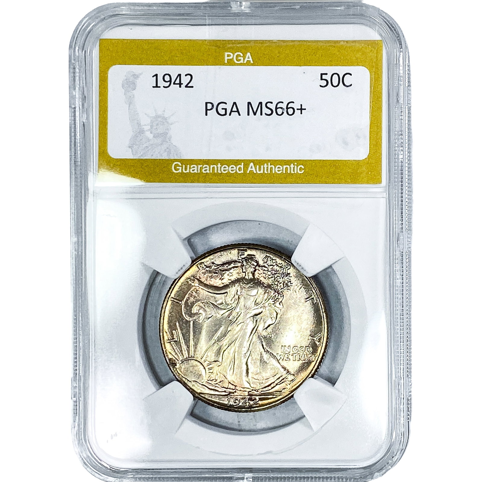 1942 Walking Liberty Half Dollar PGA MS66+: 1942 Walking Liberty Half Dollar PGA MS66+