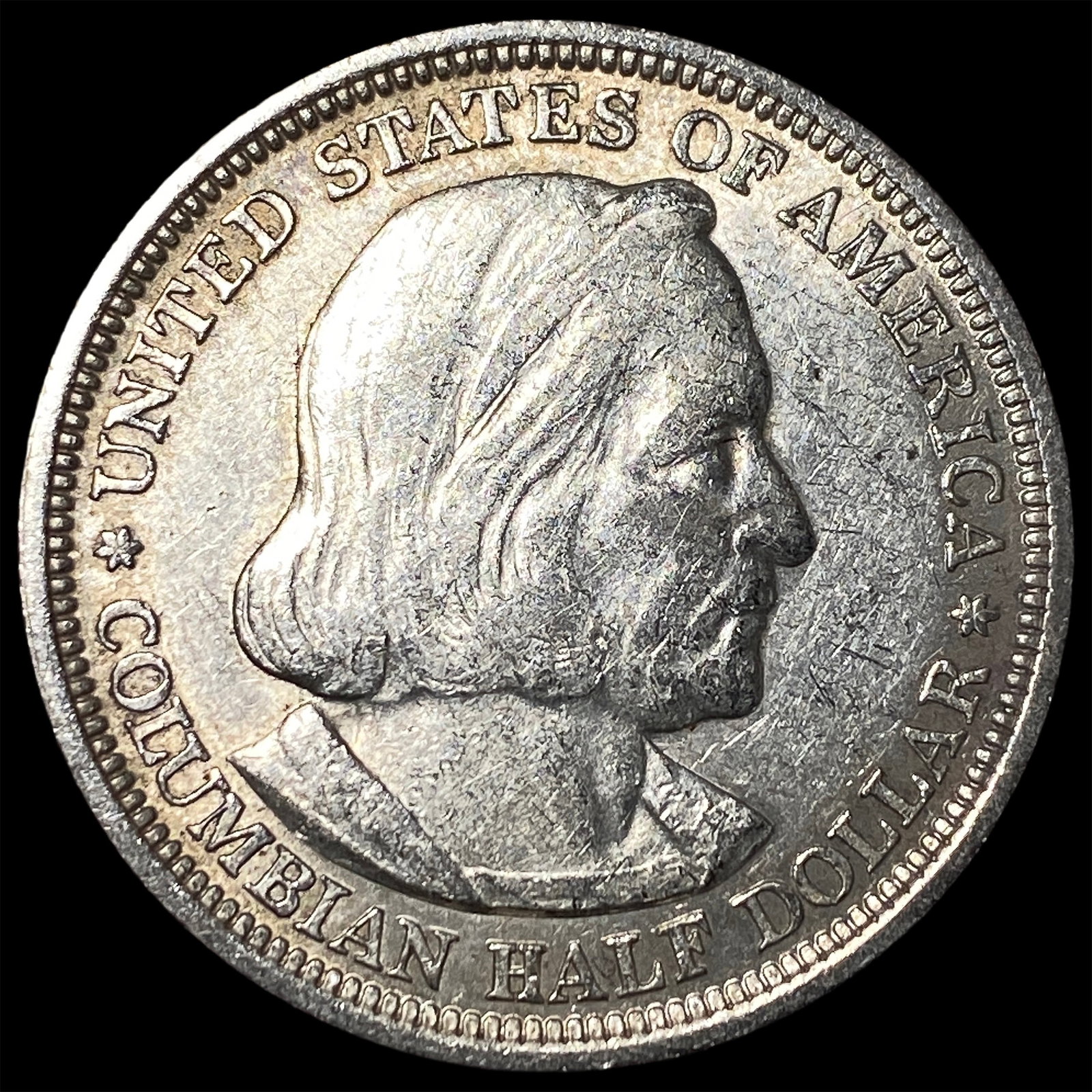 1893 Silver Columbian Expo Half Dollar NEARLY UNCIRCULATED (1 of 2)