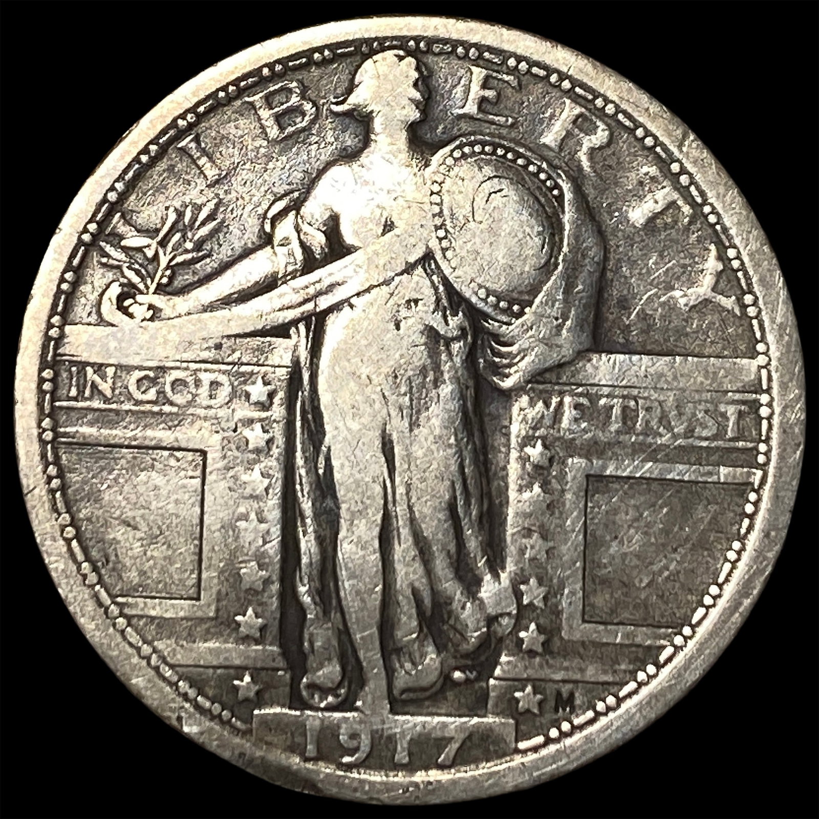 1917 Type 1 Standing Liberty Quarter LIGHTLY CIRCULATED: 1917 Type 1 Standing Liberty Quarter LIGHTLY CIRCULATED
