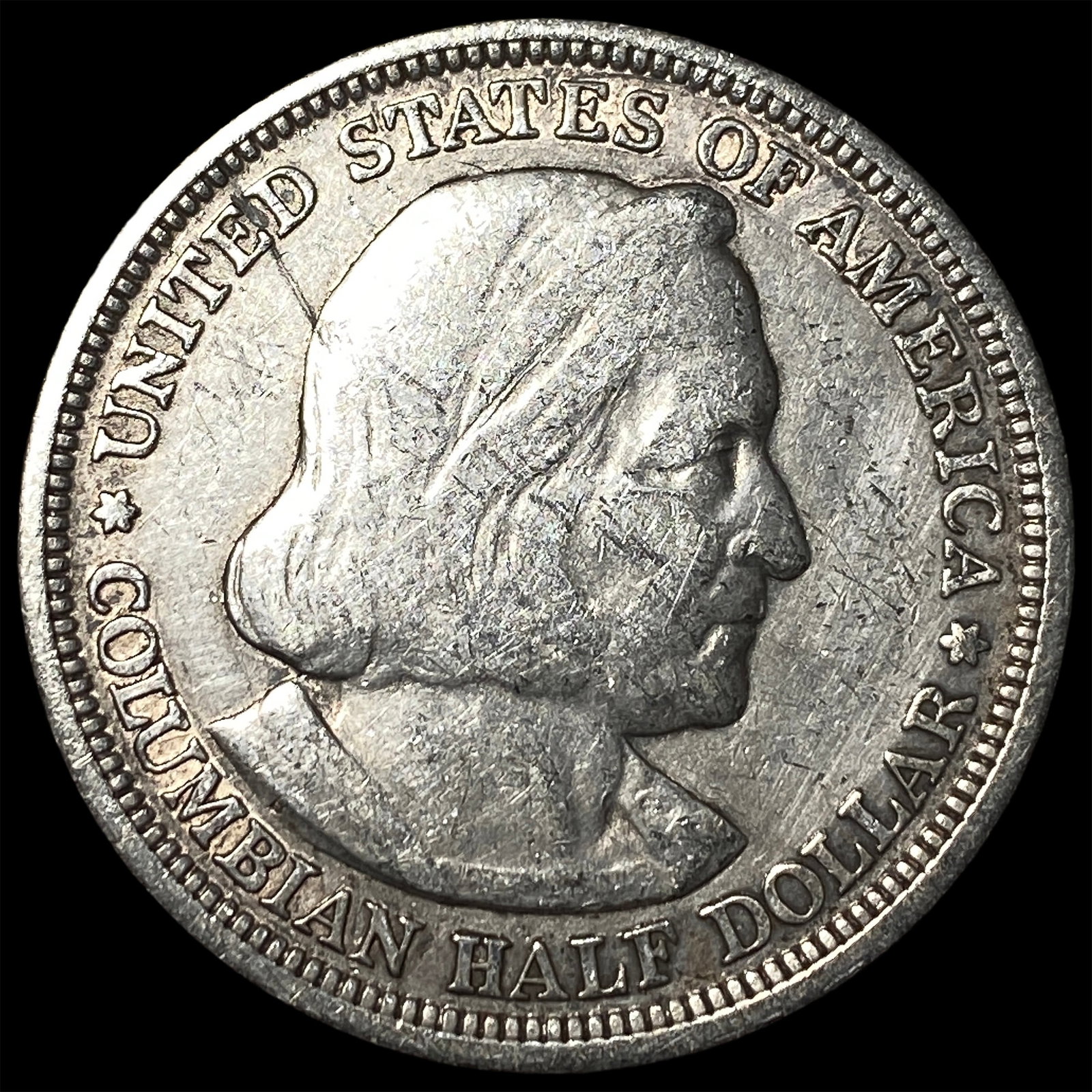 1893 Silver Columbian Expo Half Dollar NEARLY UNCIRCULATED (1 of 2)