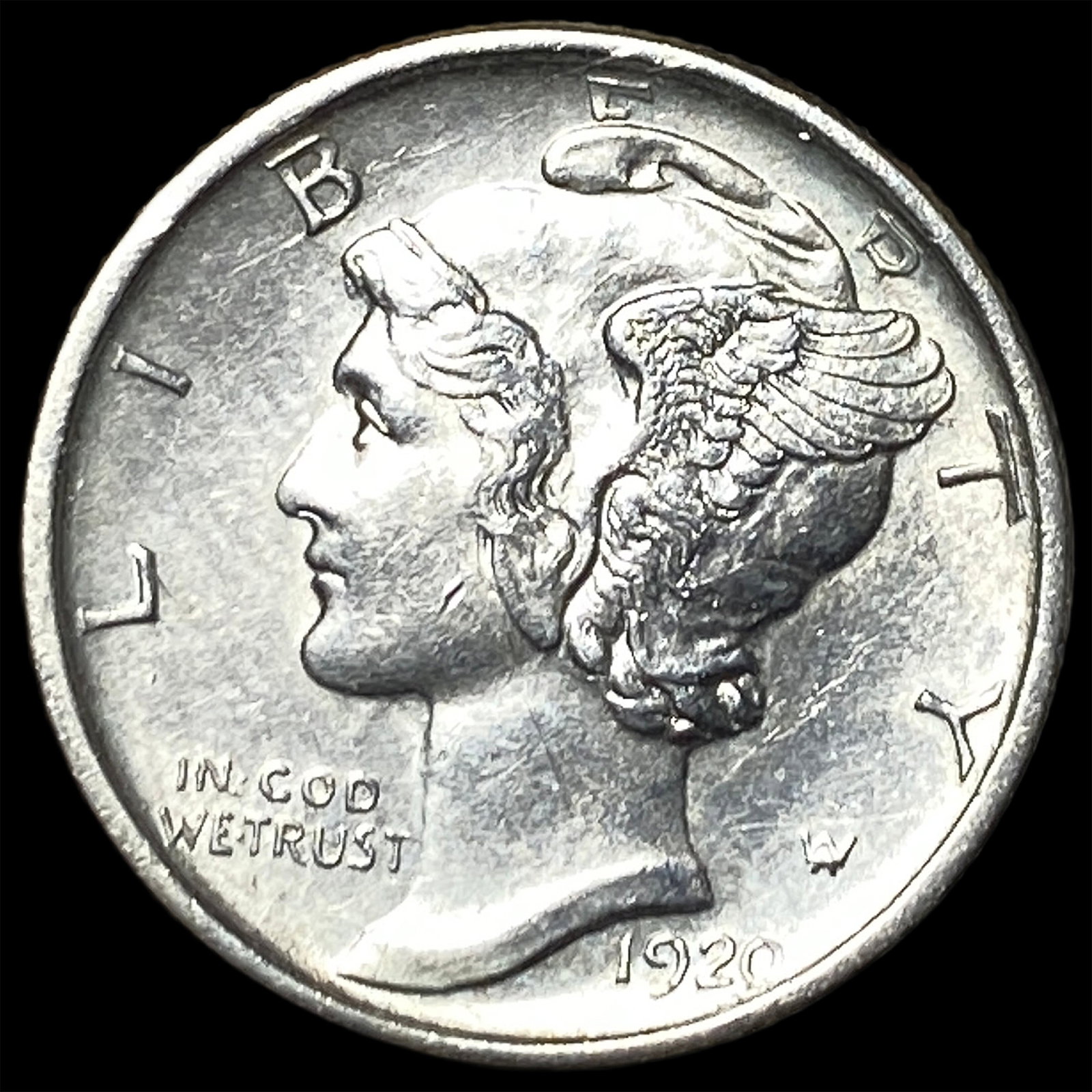 1920-D Silver Mercury Dime GEM BU (1 of 2)