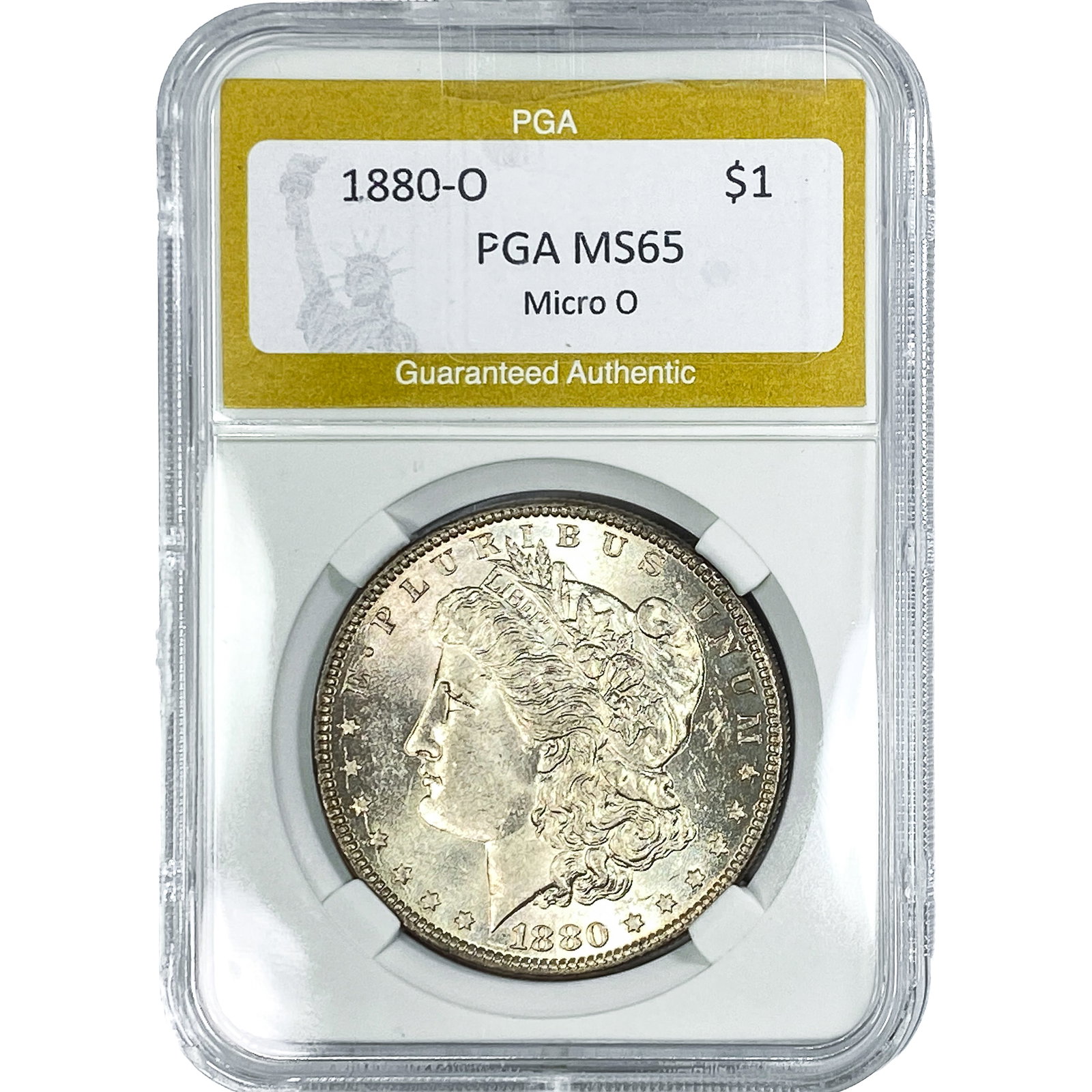 1880-O Morgan Silver Dollar PGA MS65 Micro O (1 of 2)