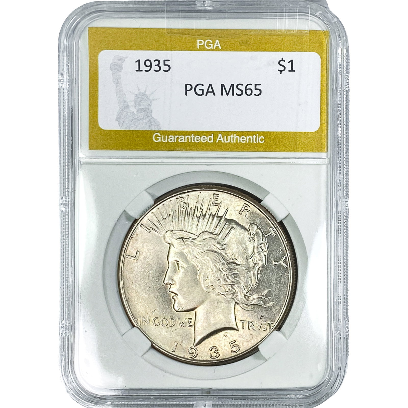 1935 Silver Peace Dollar PGA MS65: 1935 Silver Peace Dollar PGA MS65