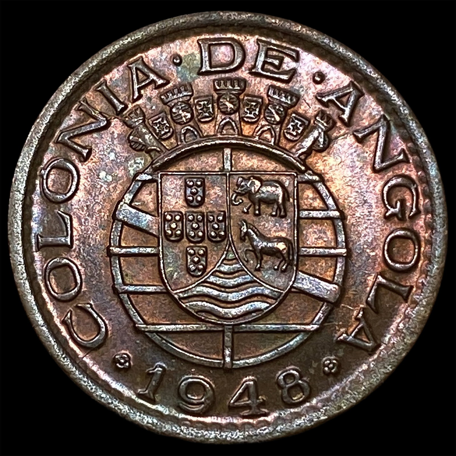 1948 Angola Bronze 20 Centavos (1 of 2)