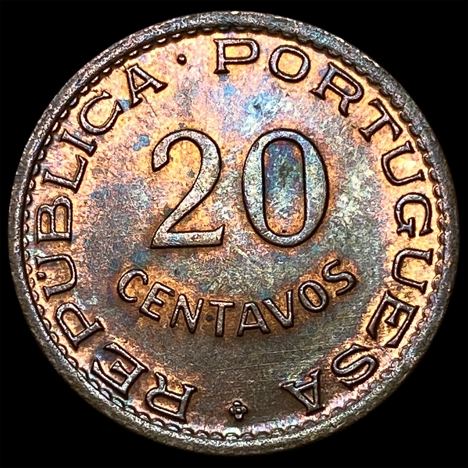 1948 Angola Bronze 20 Centavos - 2