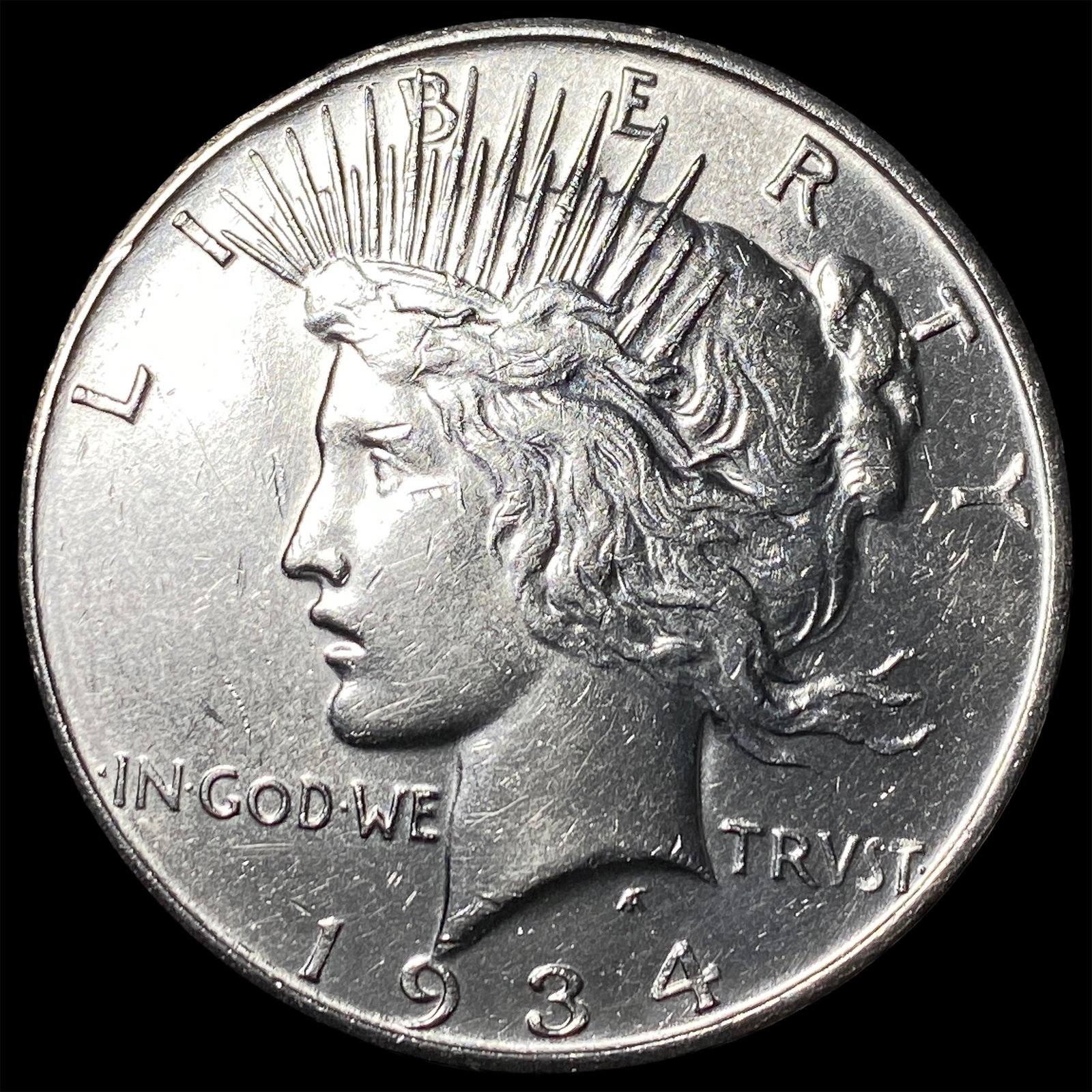 1934-D Silver Peace Dollar ABOUT UNCIRCULATED: 1934-D Silver Peace Dollar ABOUT UNCIRCULATED